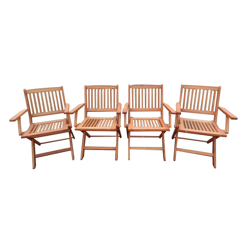 Foldable Patio Dining Set, Folding Chairs, Indoor And Outdoor Universal (Set of 4) - Teak by Unique Piece Furniture