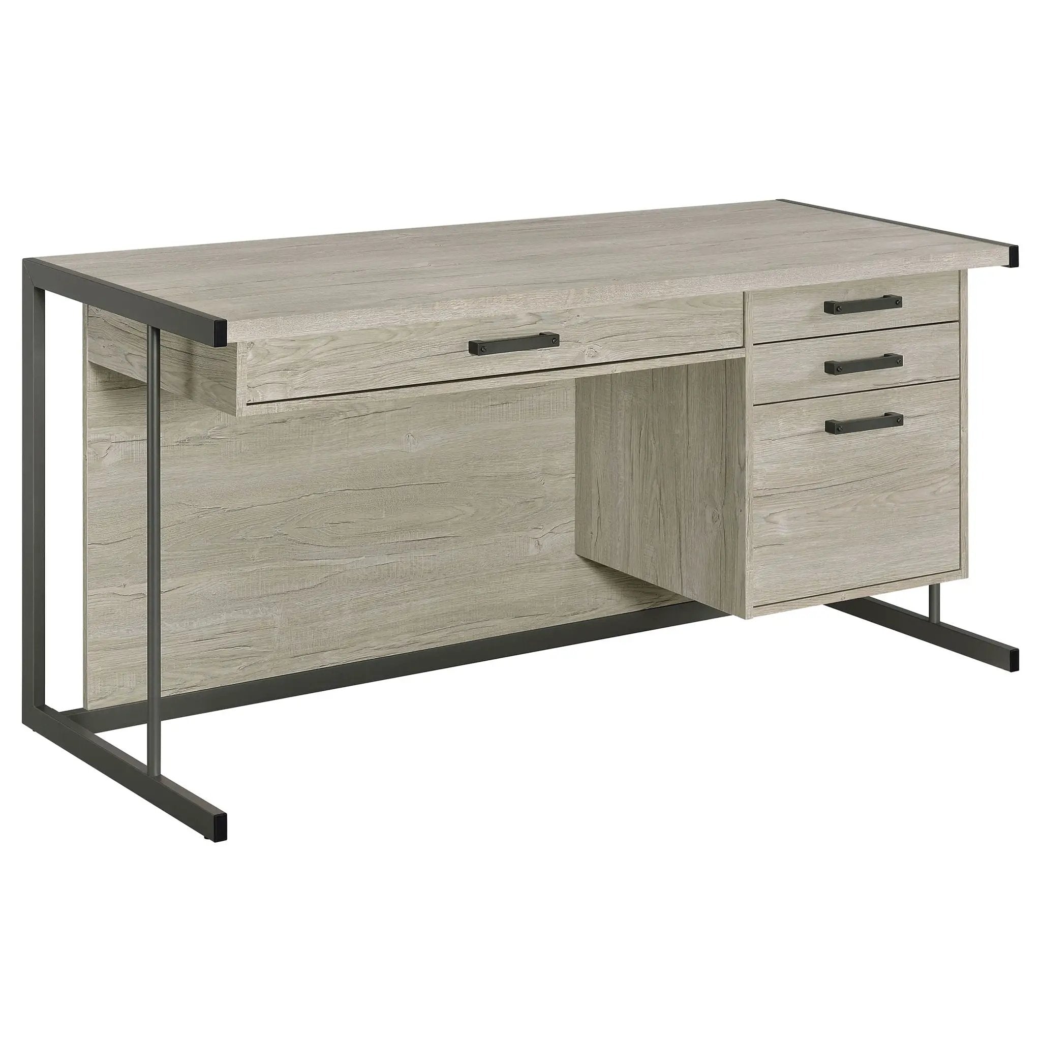 Loomis 60-inch 4-drawer Computer Desk Whitewashed Grey by Unique Piece Furniture