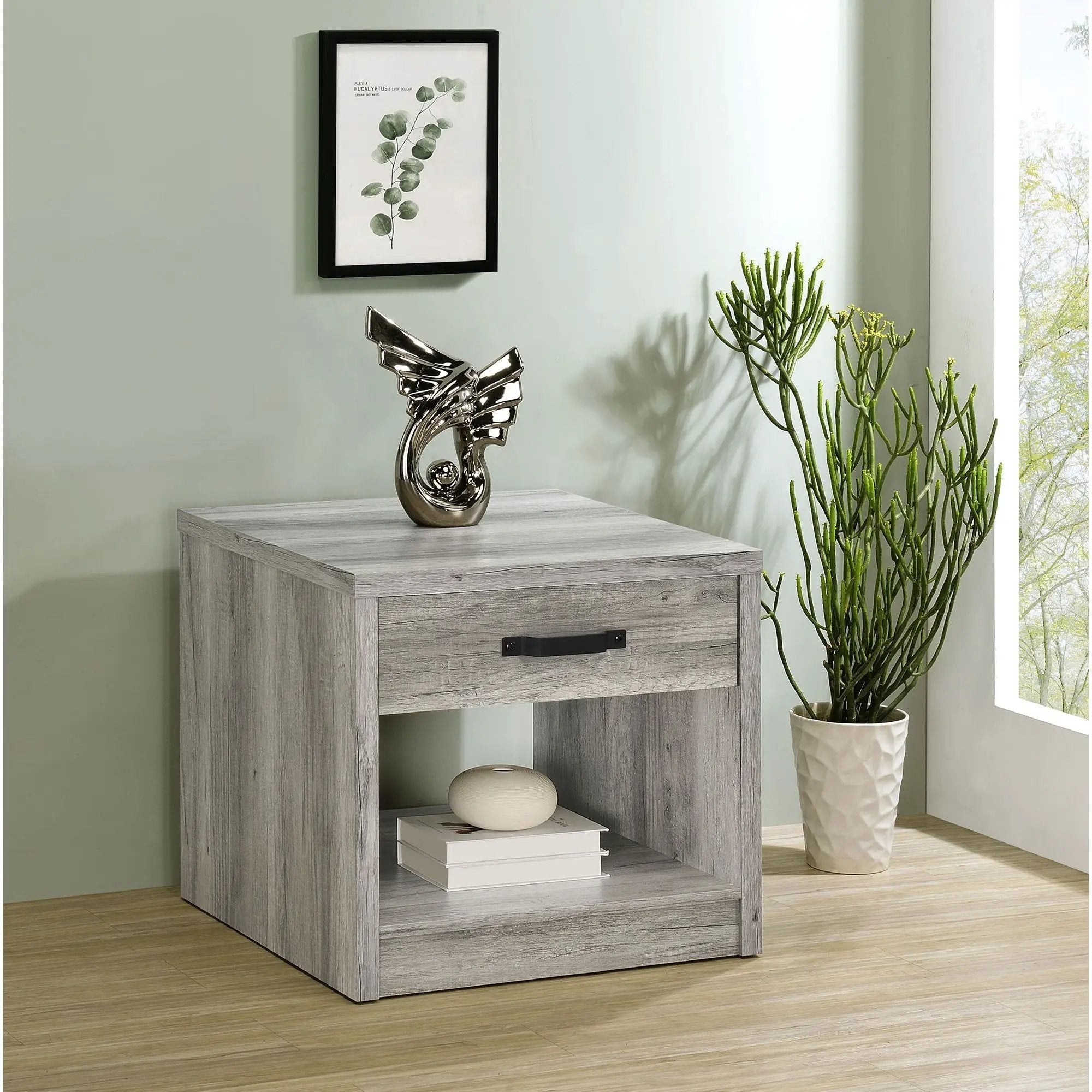 Nuberg - 1 Drawer Table - Gray by HouseOfZazla