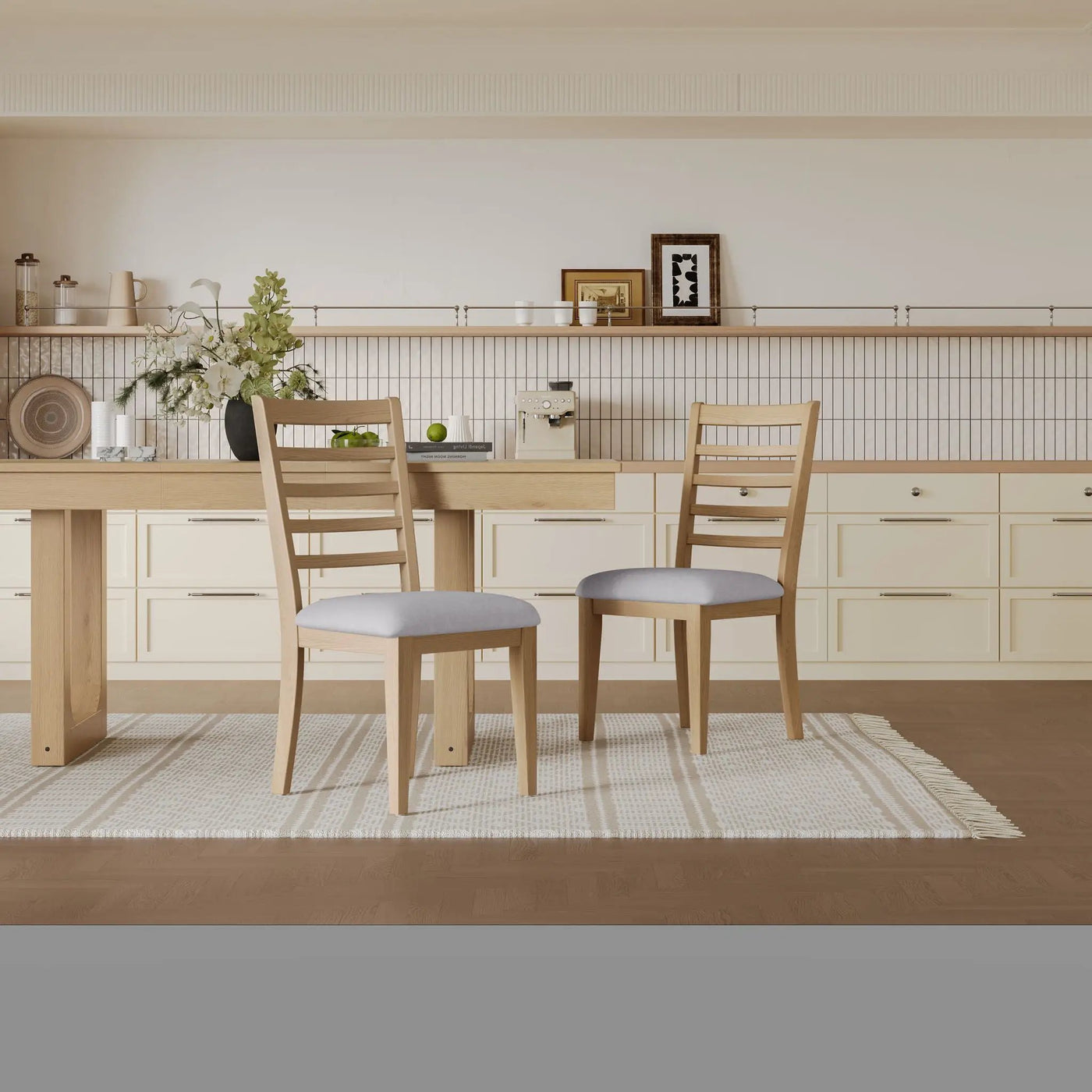 Upholstered Armless Chairs With High Ladder Back by Unique Piece Furniture