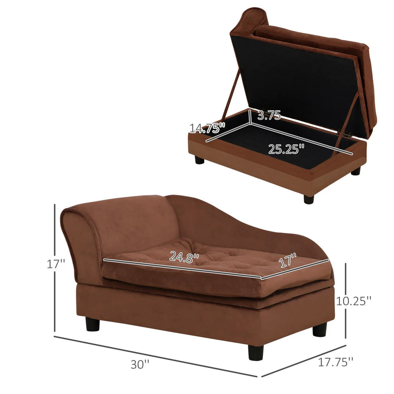 PawHut Luxury Fancy Dog Bed for Small Dogs with Hidden Storage by HouseOfZazla