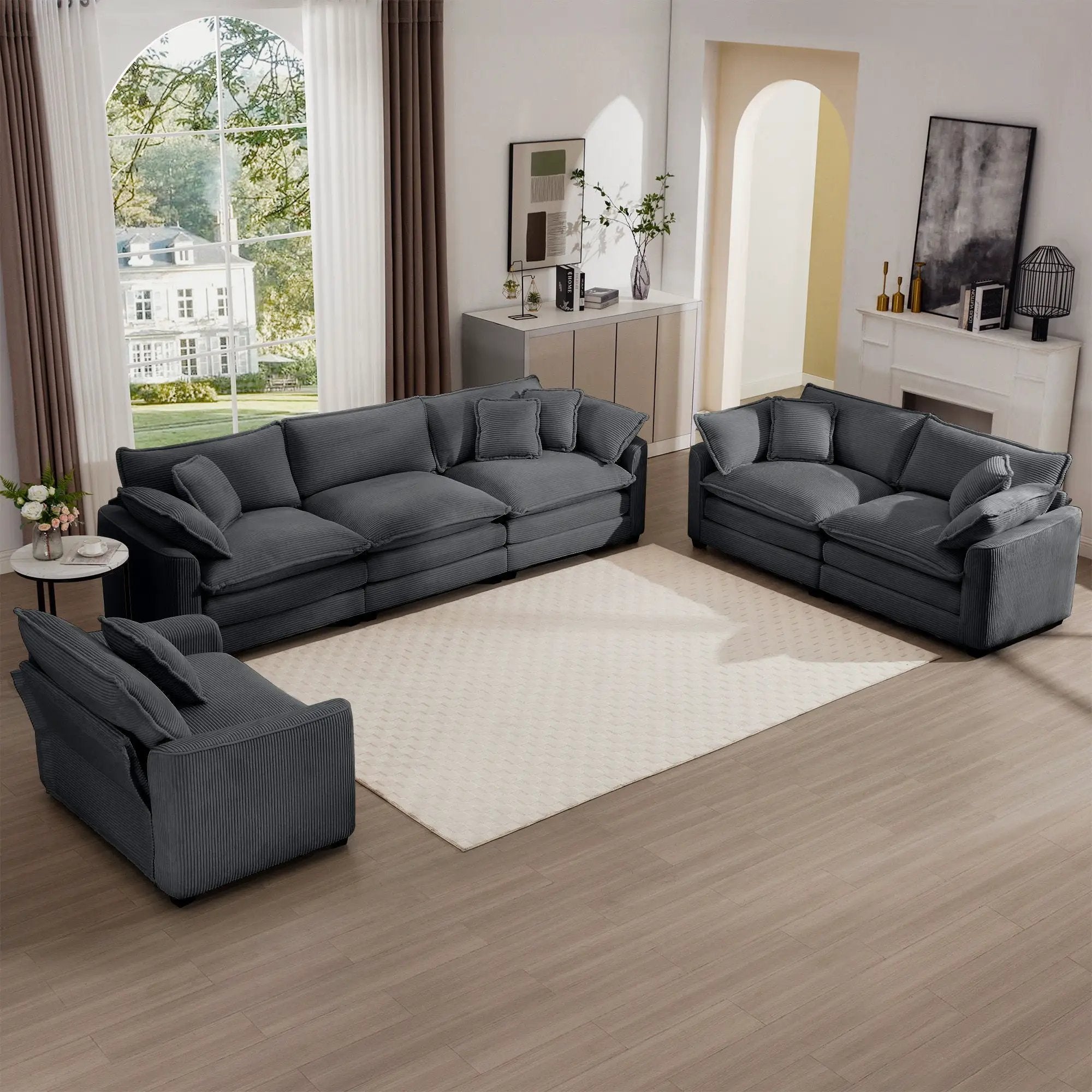 Elegant Oversized Sectional Sofa Set With Deep Seats And Flexible Layout by Unique Piece Furniture