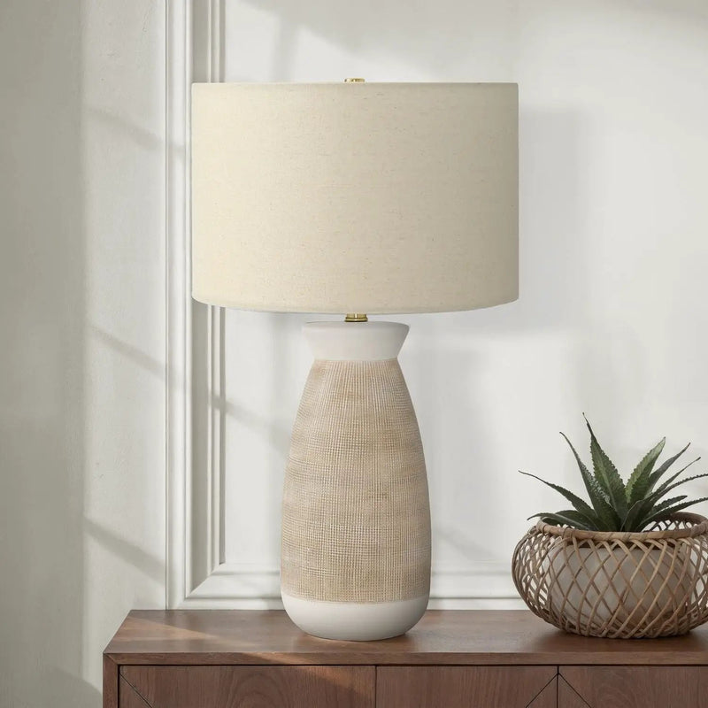 Lighting, Table Lamp, Ceramic, Resin, Contemporary - Cream by Unique Piece Furniture