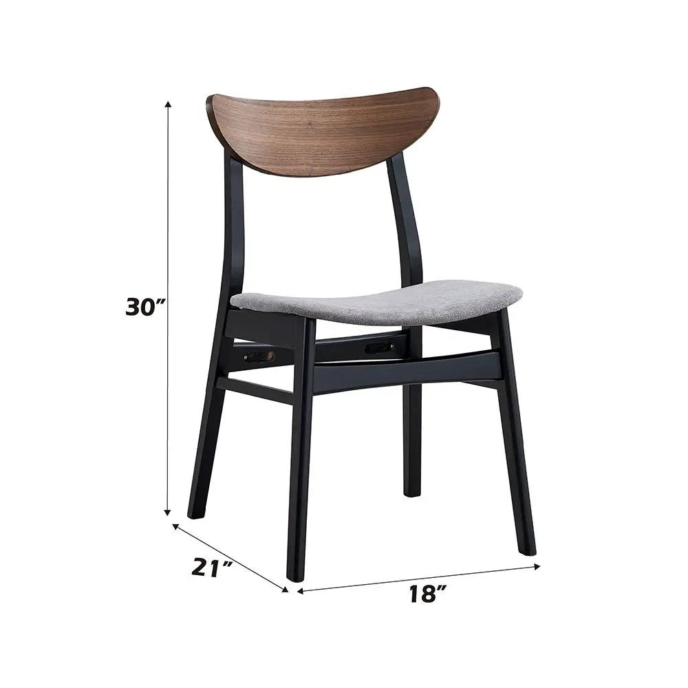 Rebi - Side Chair (Set of 2) - Gray Linen, Walnut & Black by Unique Piece Furniture