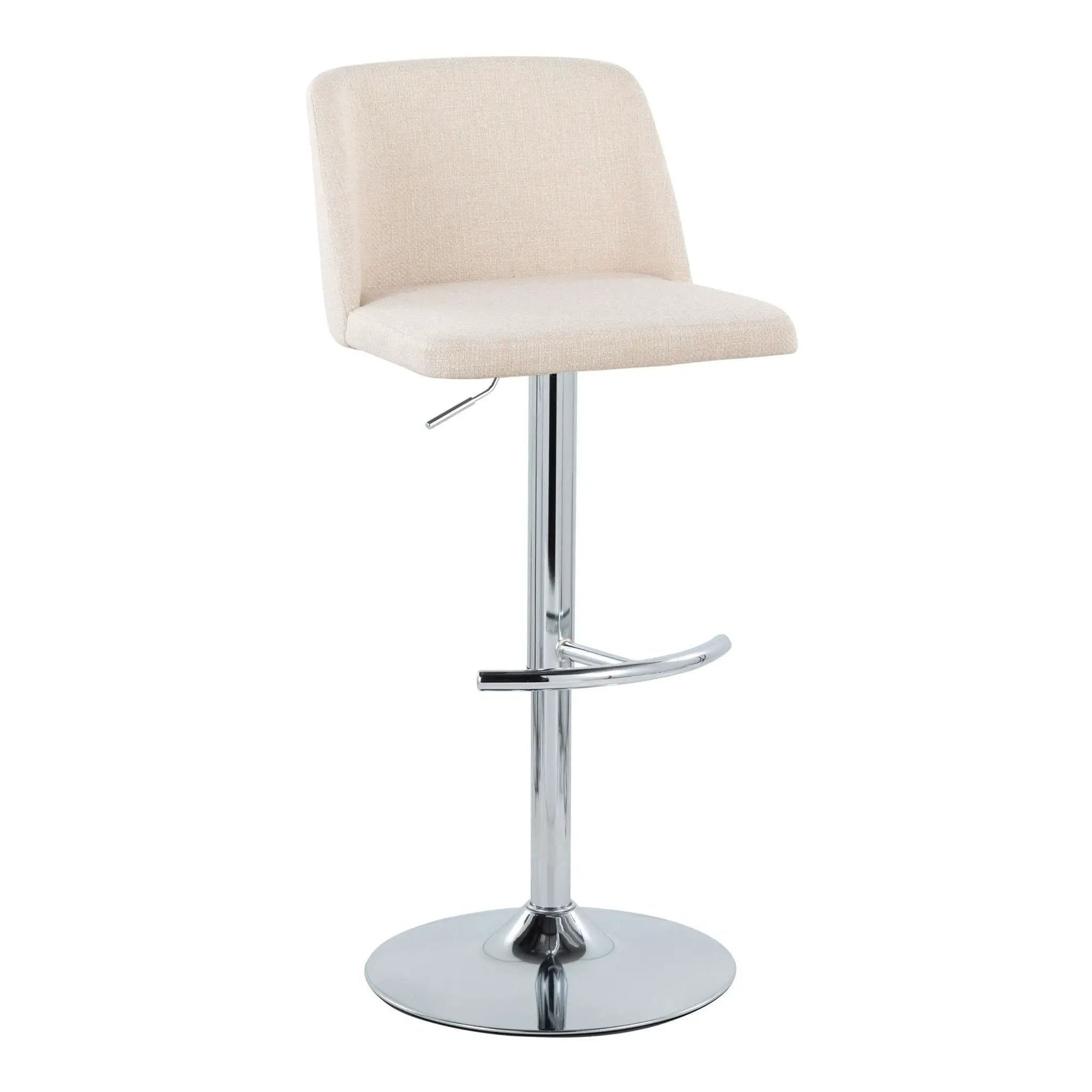Toriano - Contemporary Adjustable Barstool With Swivel & Rounded T Footrest (Set of 2) by Unique Piece Furniture