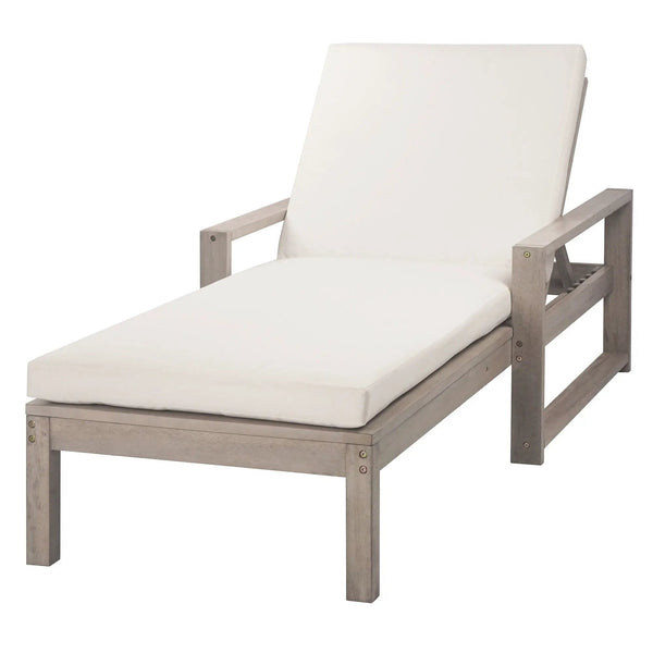 Outdoor Lounge Chairs, 5 Position Chaise Lounge With Adjustable Backrest (Set of 2) - Gray
