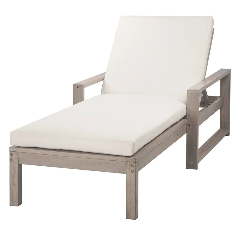 Outdoor Lounge Chairs, 5 Position Chaise Lounge With Adjustable Backrest (Set of 2) - Gray by HouseOfZazla