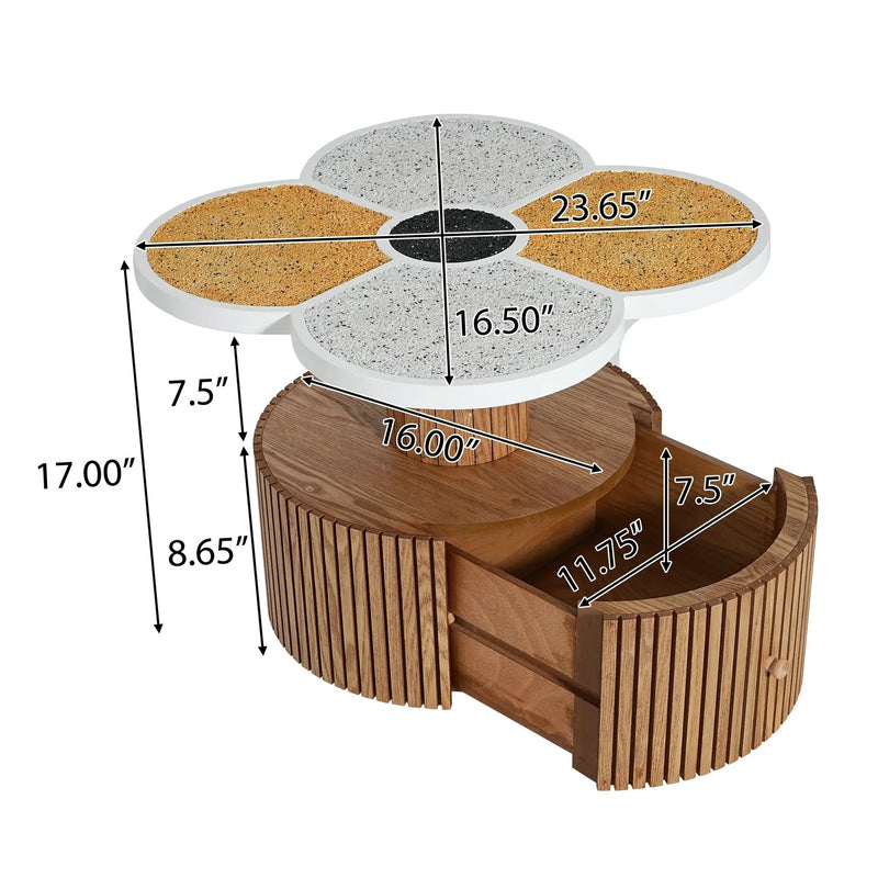 Unique Four-Leaf Clover Side Table for Living Room, Bedroom & Small Spaces by HouseOfZazla