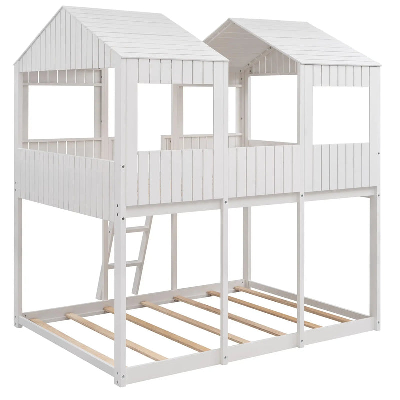 Bunk Bed With Roof, Window, Guardrail, Ladder by HouseOfZazla