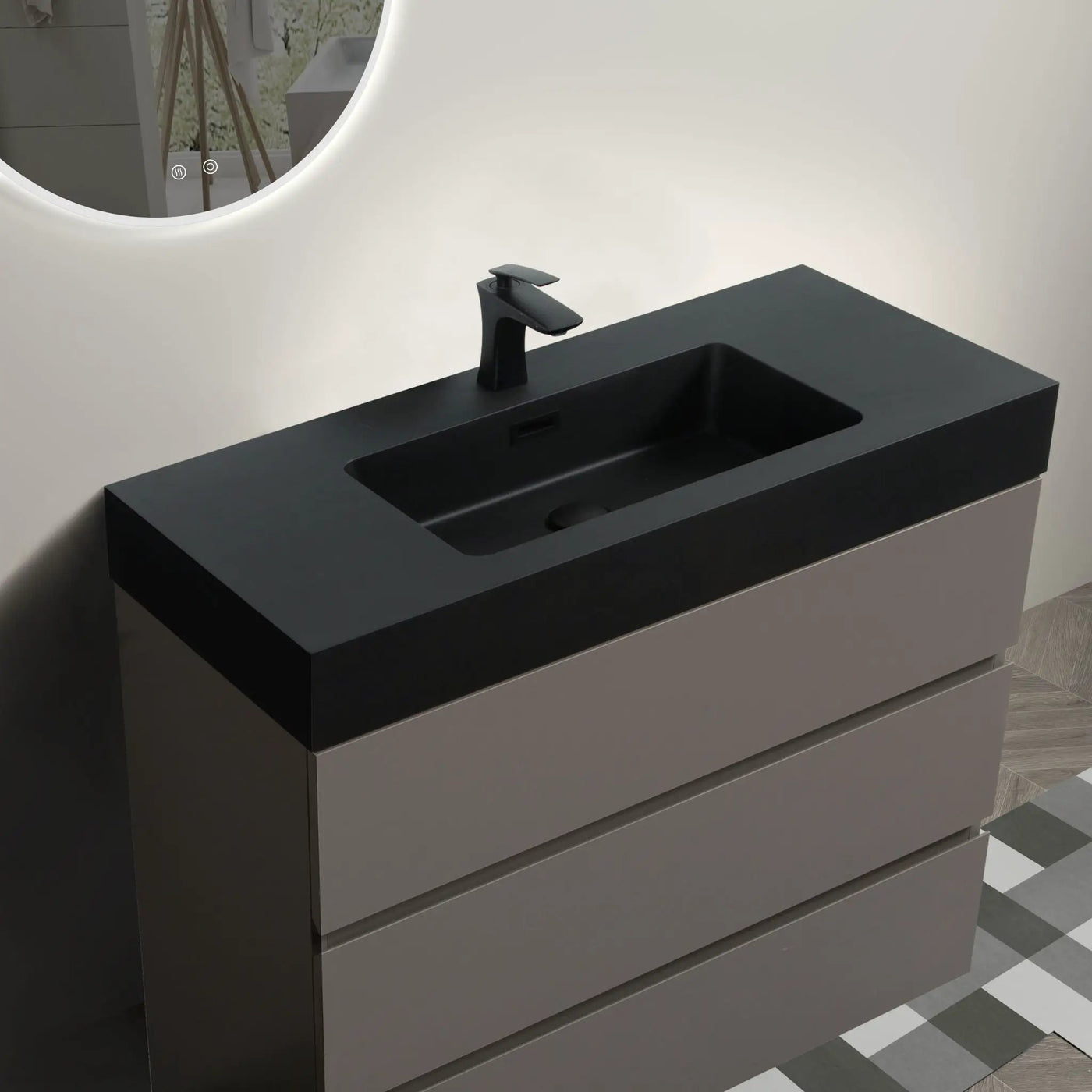 Alice - Bathroom Vanity With Sink, Large Storage Freestanding Bathroom Vanity For Modern Bathroom, One-Piece Sink Basin Without Drain And Faucet by HouseOfZazla