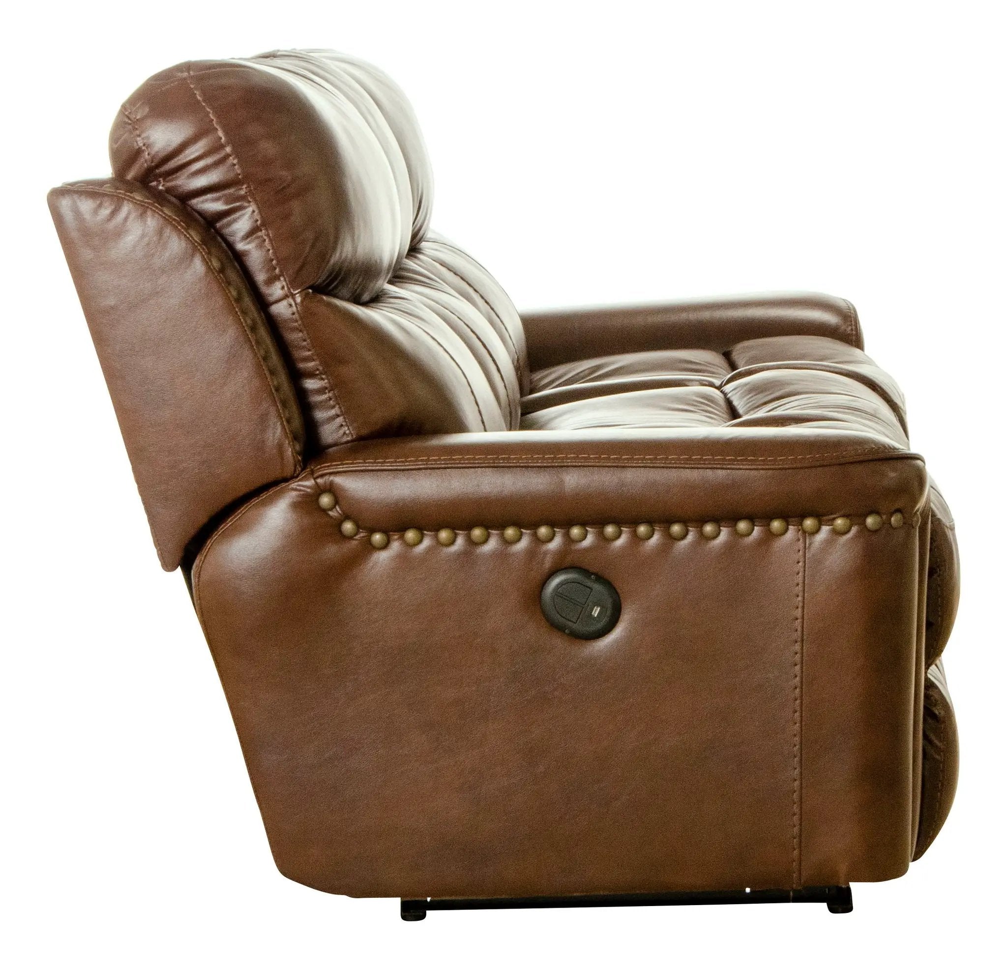 Ceretti - Power Reclining Sofa - Brown Italian Top Grain Leather Match by Unique Piece Furniture