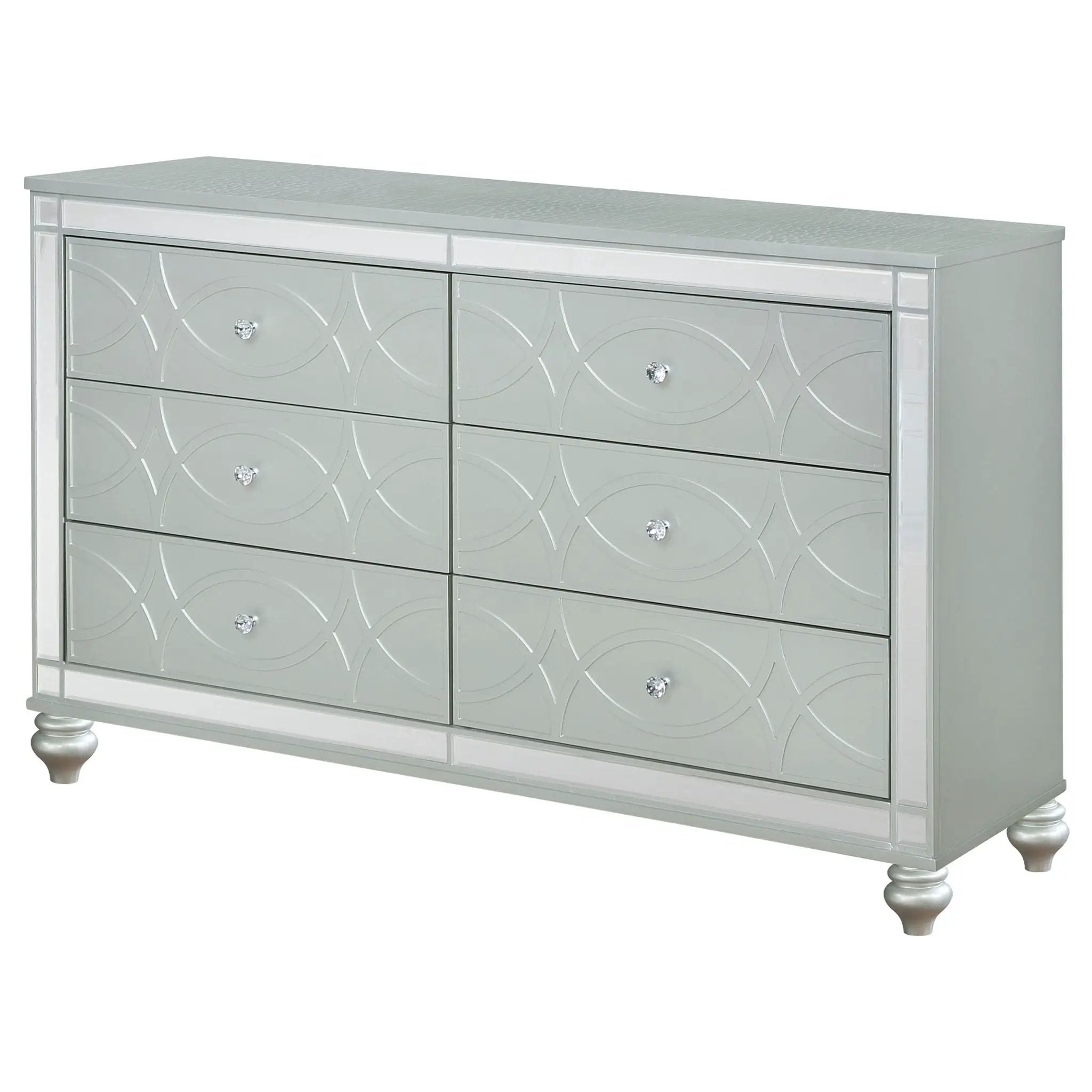 Arabesque - 6 Drawer Dresser - Silver by HouseOfZazla