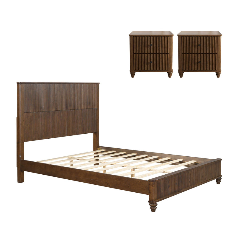 3 Piece Bedroom Set With Bed And 2 Nightstands by HouseOfZazla