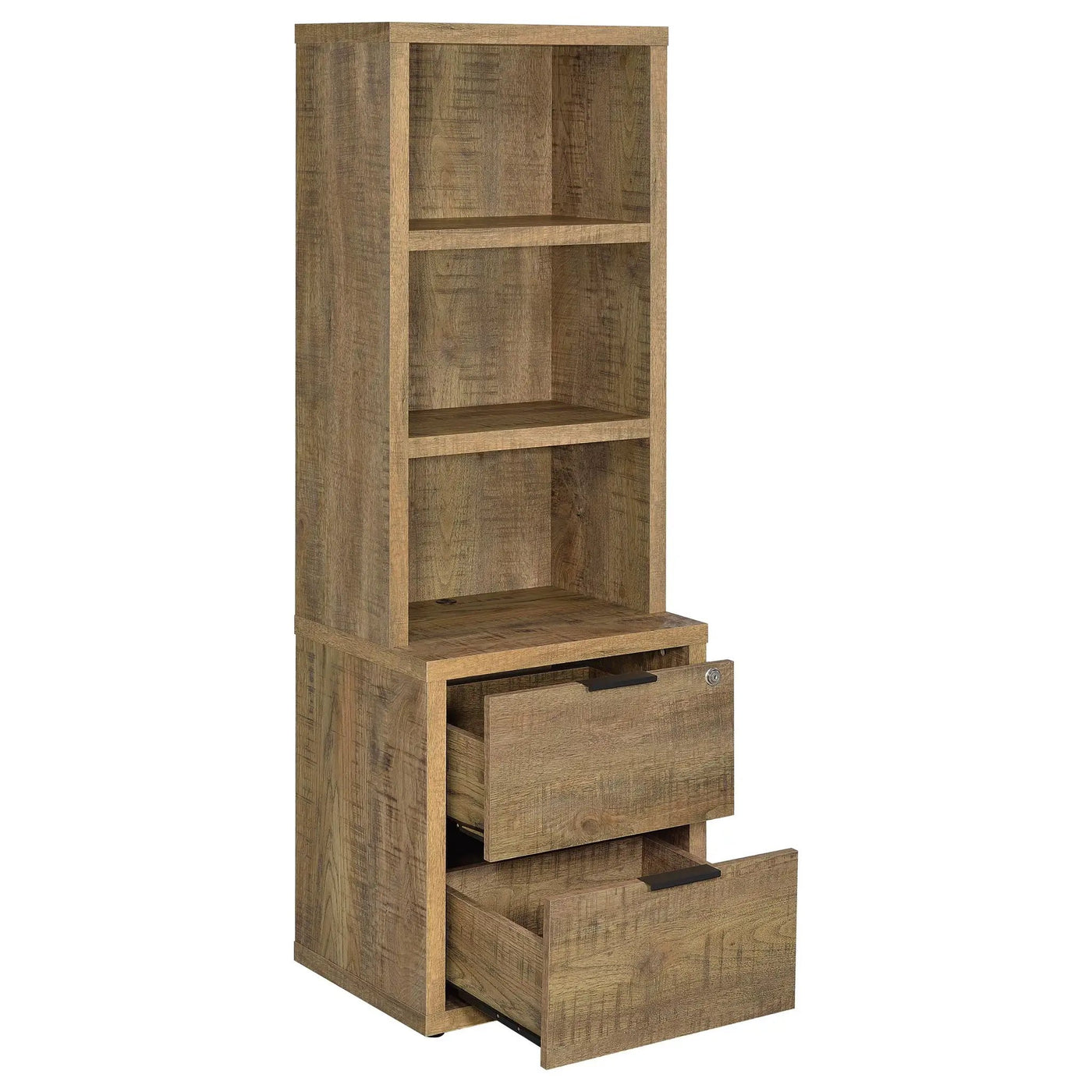 Geary - 3 Shelf Bookcase With USB Charging And Lockable Top Drawer by HouseOfZazla