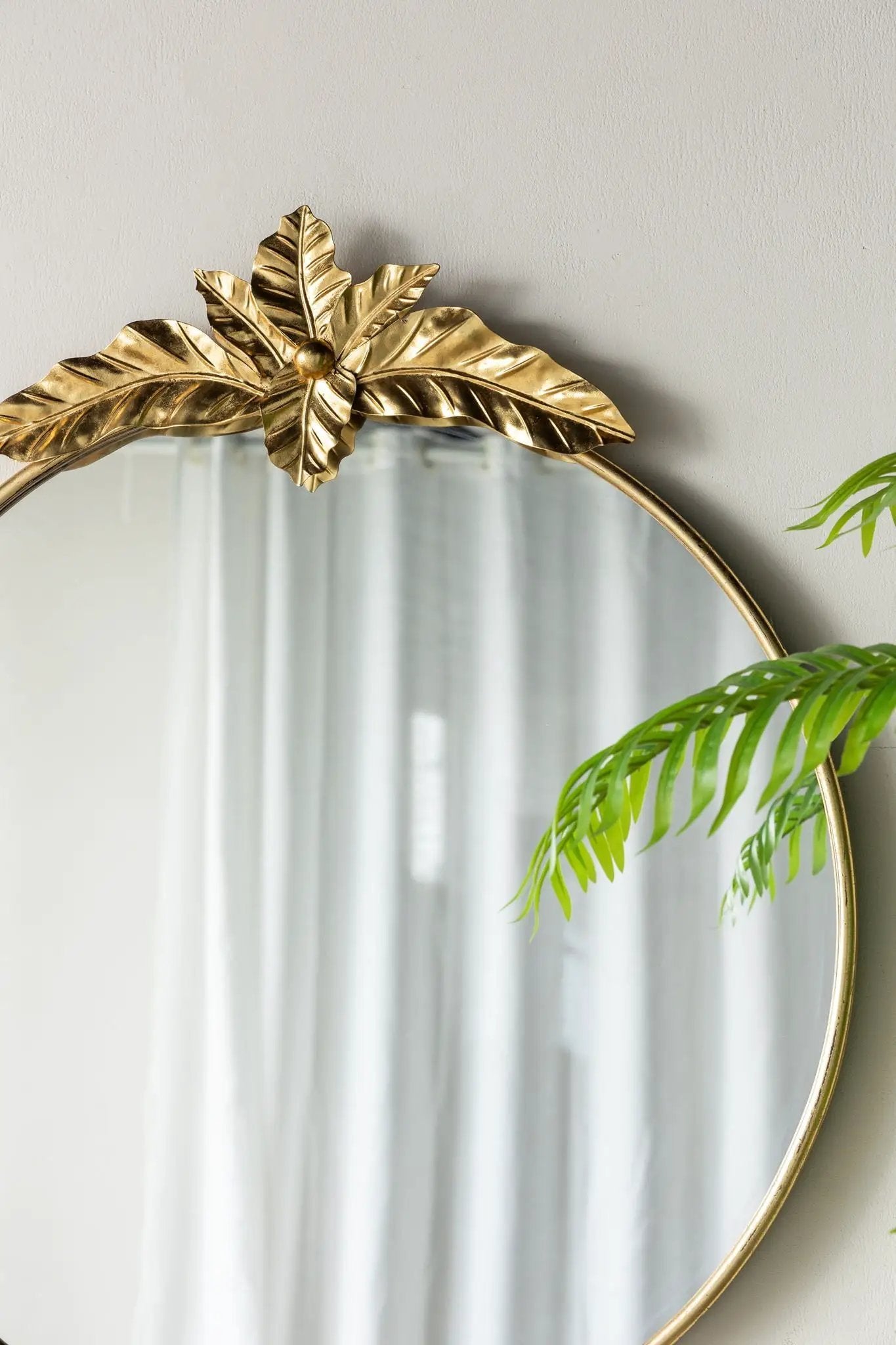 Large Round Wall Mirror With Metal Frame, Circle Accent Mirror For Living Room Bedroom Entryway - Gold by HouseOfZazla
