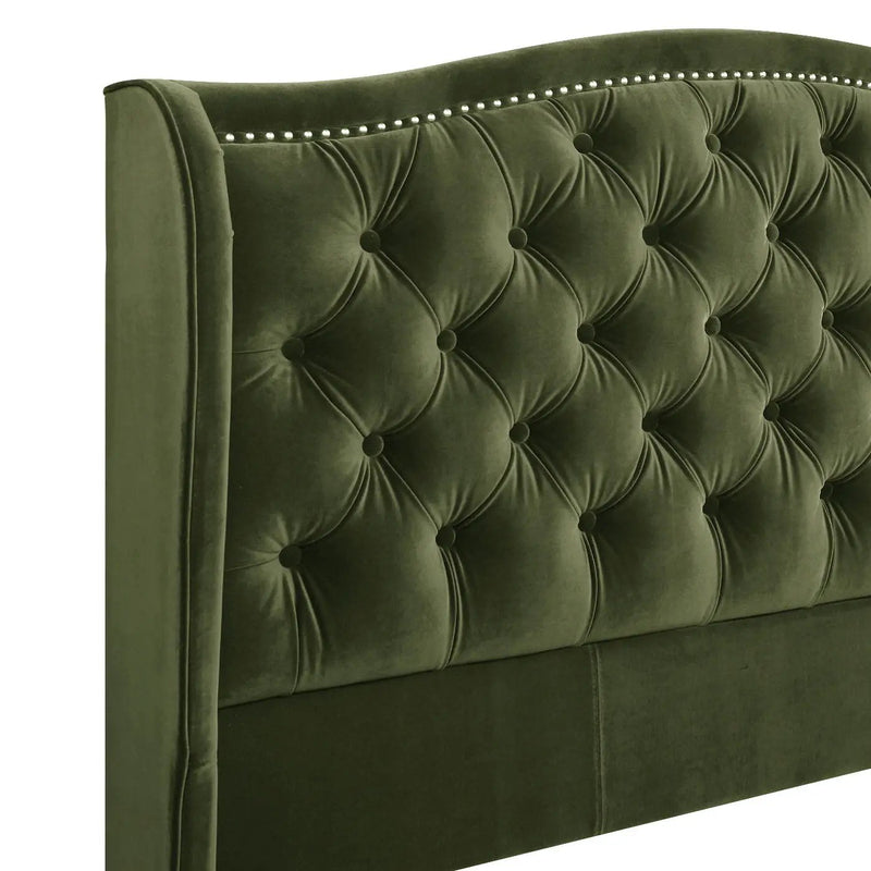 Marcella - Upholstered Shelter Headboard Bed Set by Unique Piece Furniture
