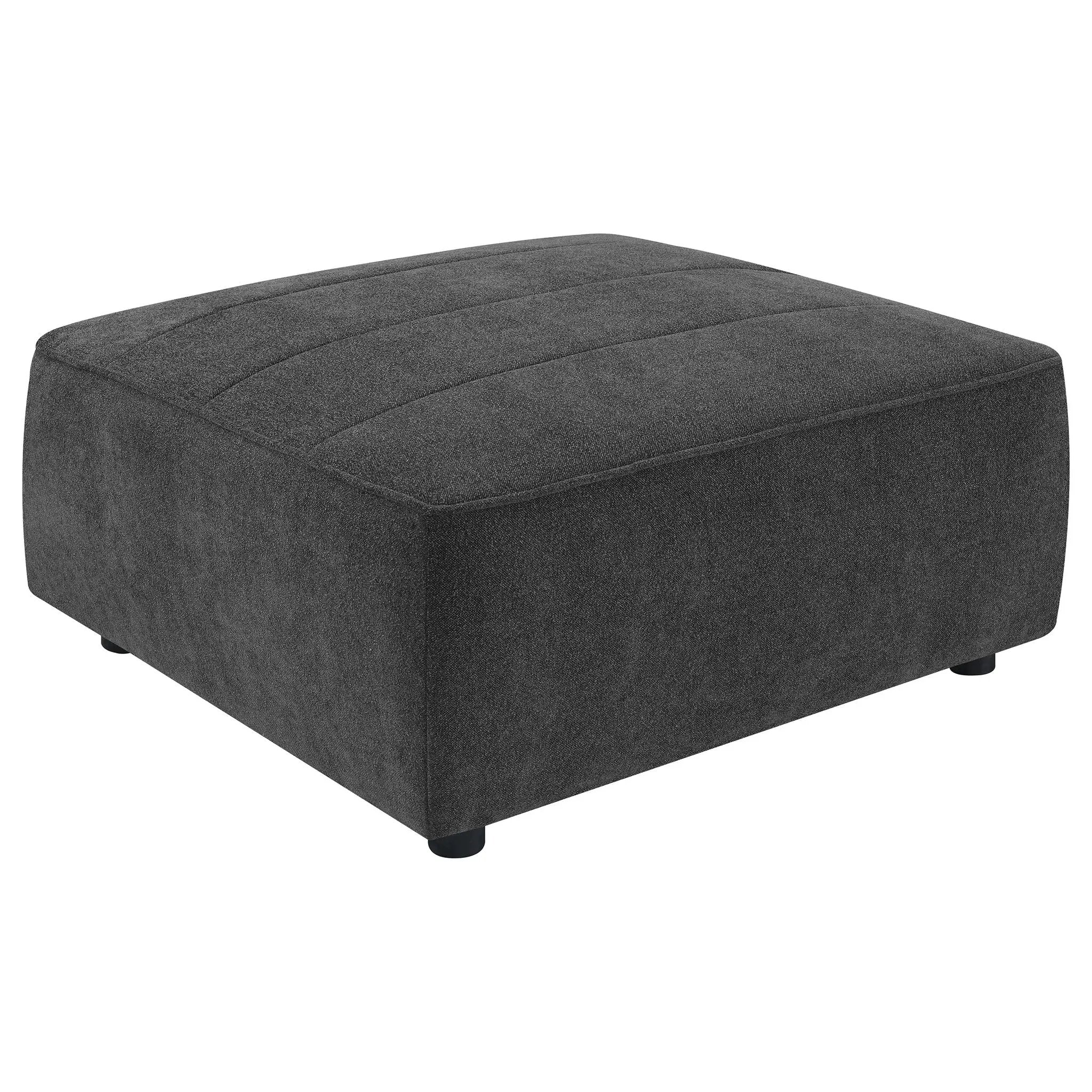 Sunny Square Upholstered Ottoman Dark Charcoal by Unique Piece Furniture