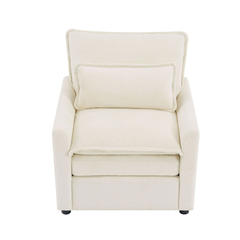 Modern Single Seat Accent Chair With Side Storage Pockets by HouseOfZazla