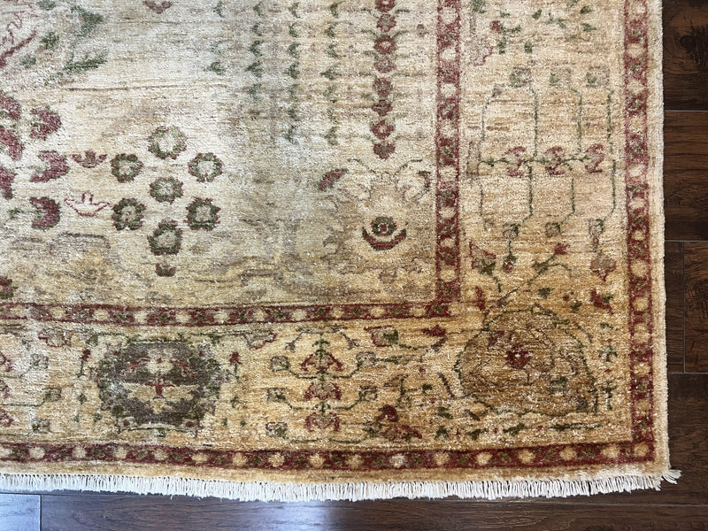 Pakistani Oushak Rug 6 x 9.6, Handmade Wool Peshawar Carpet, Farmhouse Rug by Jewel Rugs