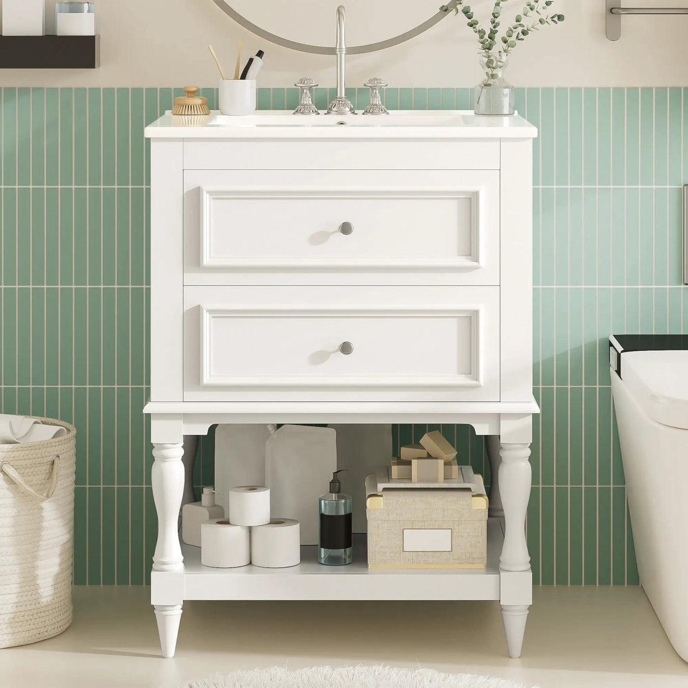 24" Bathroom Vanity with Ceramic Sink by HouseOfZazla