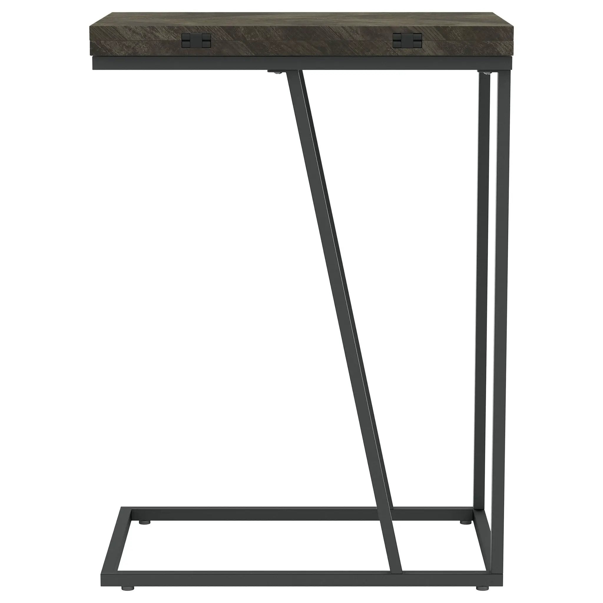 Carly Expandable Engineered Wood C-Shaped Side Table Grey by Unique Piece Furniture