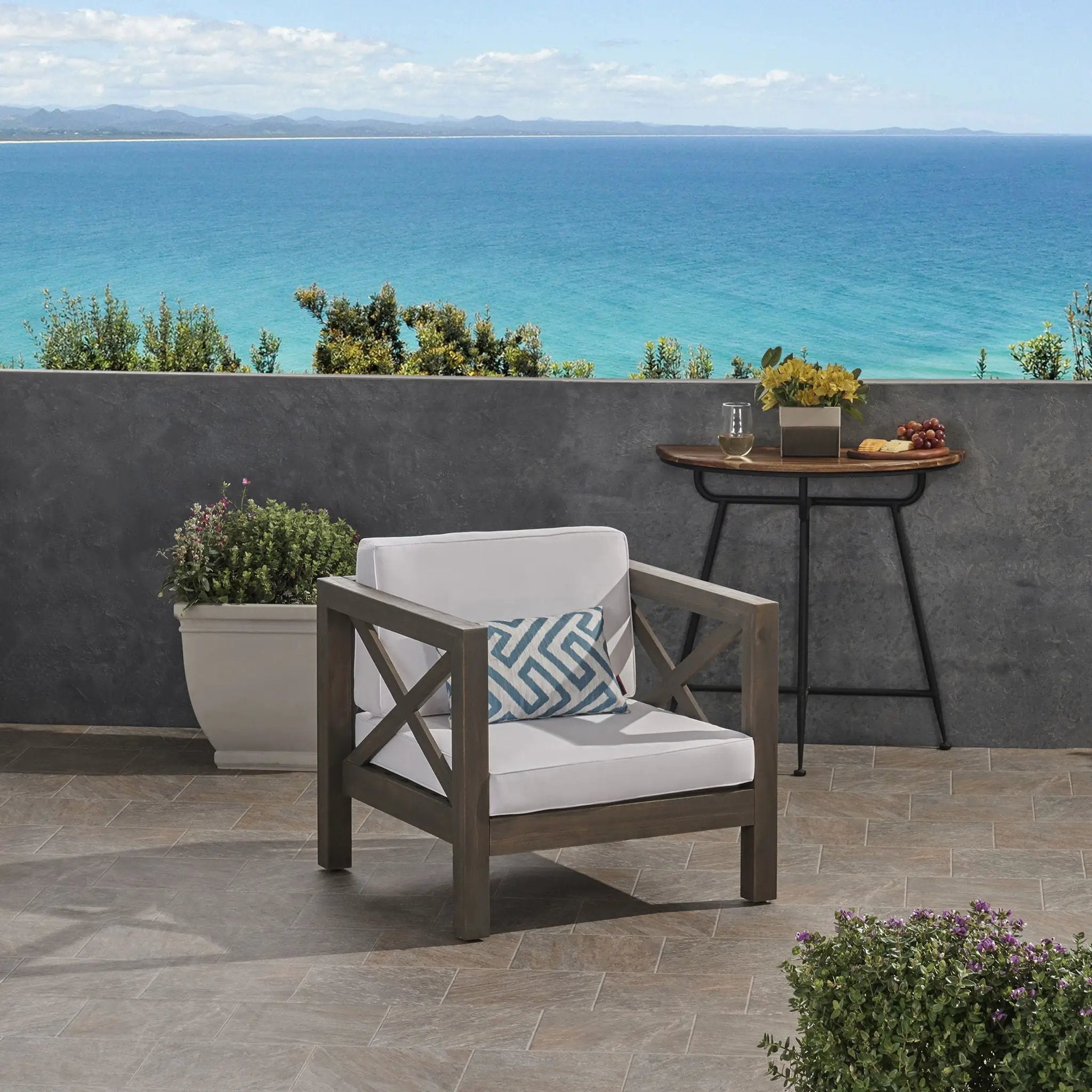 Brava Mid-Century Modern Club Chair with Water Resistant Cushions by HouseOfZazla