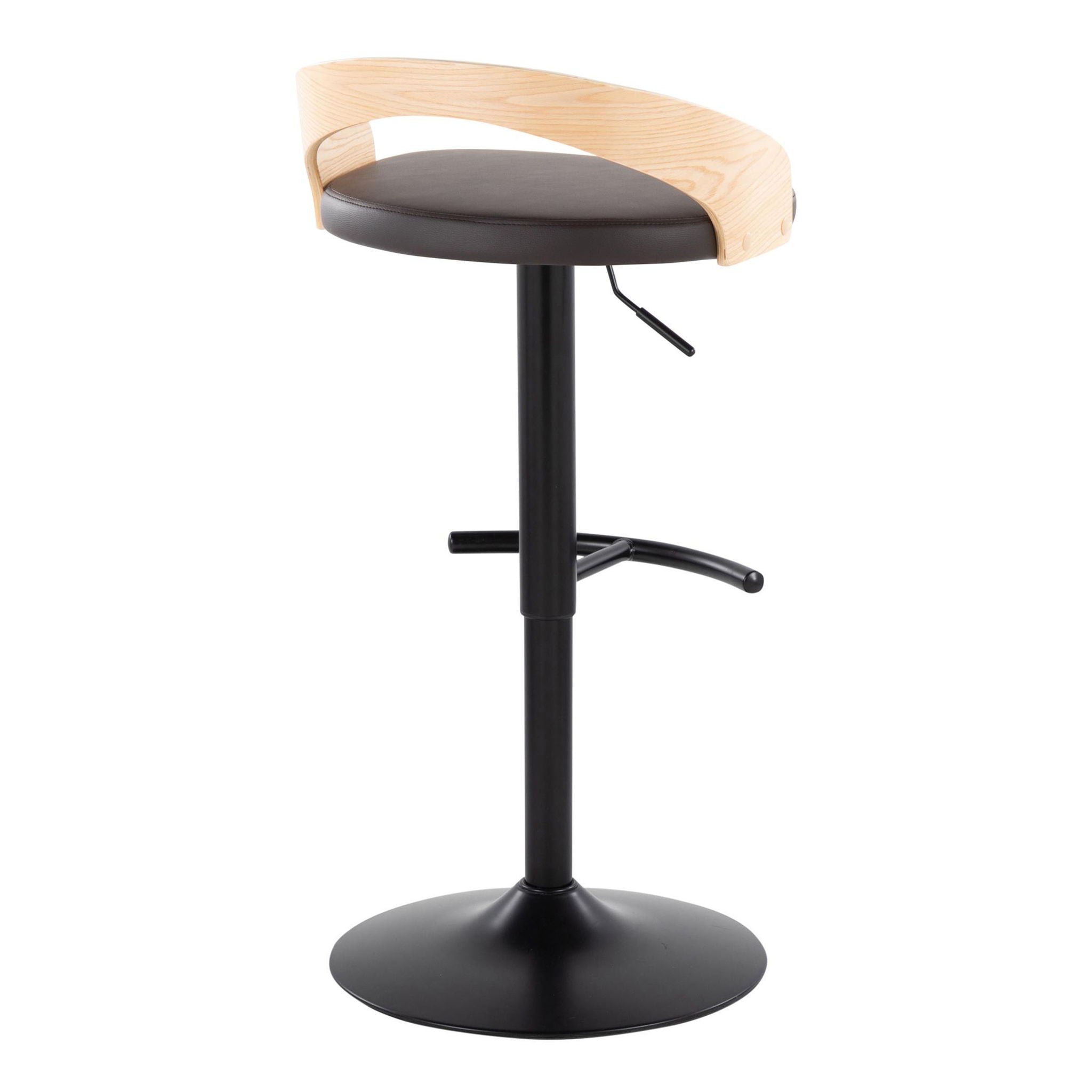 Grotto - Contemporary Adjustable Barstool With Swivel & Rounded T Footrest (Set of 2) by Unique Piece Furniture
