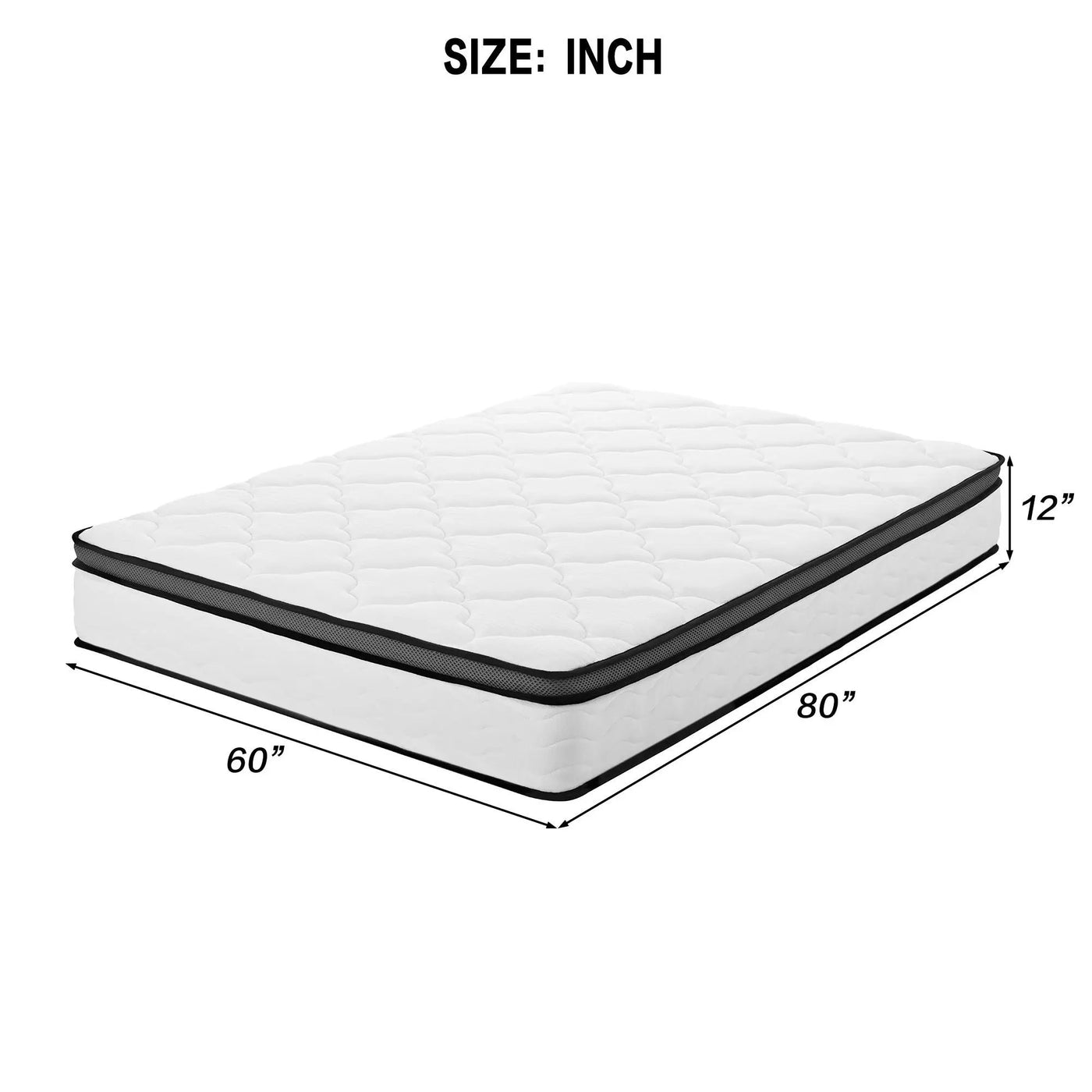 12" Hybrid Mattress With Pocket Coils And Memory Foam, Medium Firm by HouseOfZazla