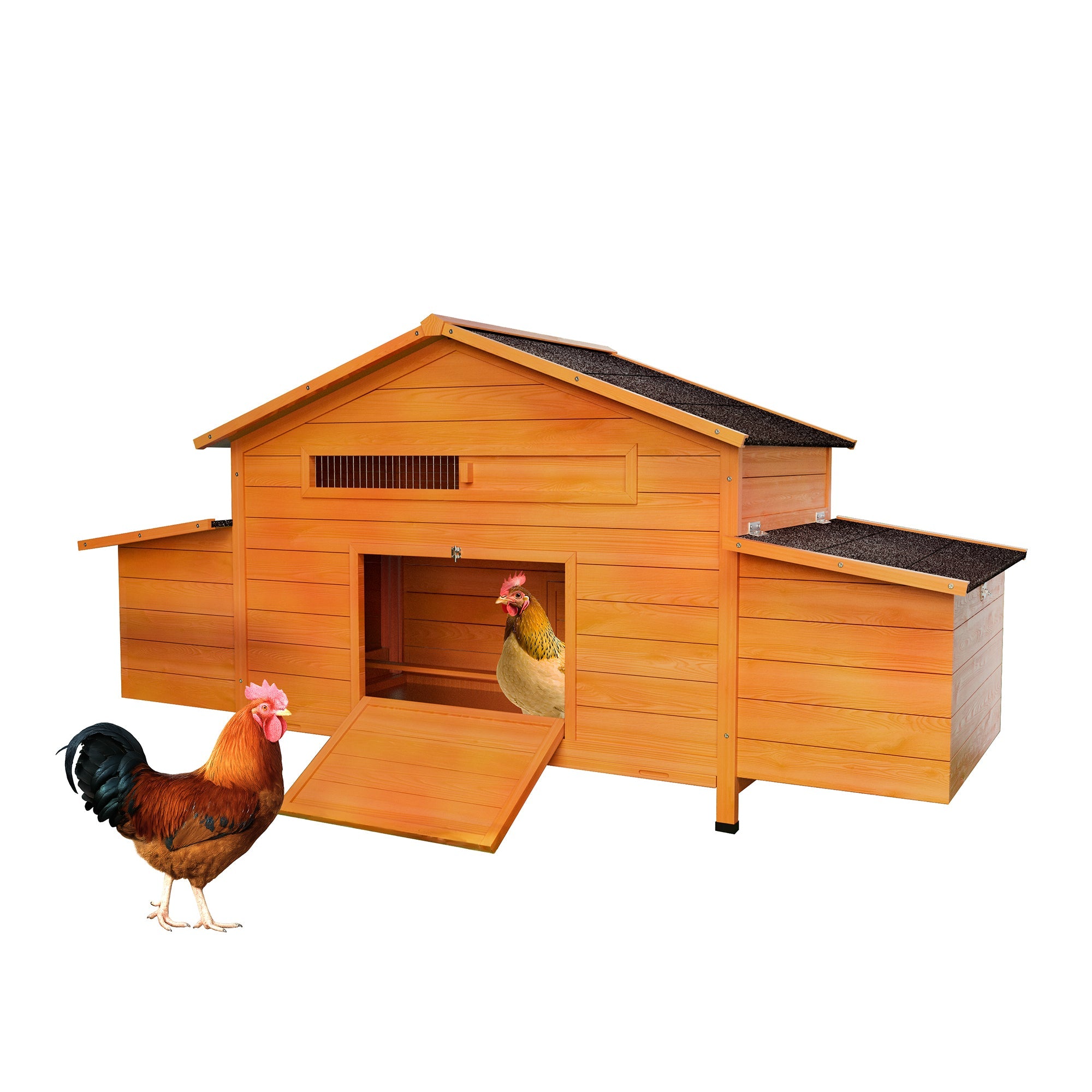 70" Large Wooden Chicken Coop with 2 Nesting Boxes by HouseOfZazla