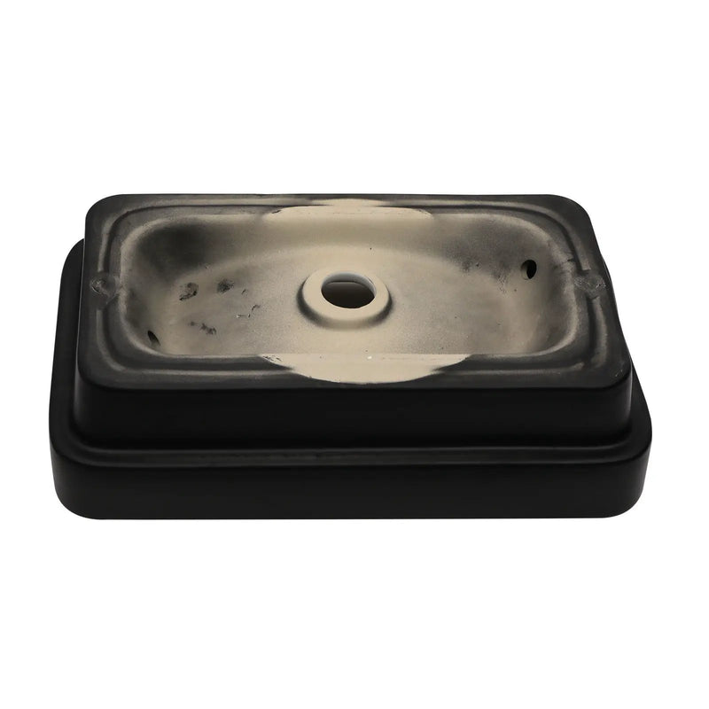 Semi Recessed Bathroom Sink With Vessel Design, Durable Glazed - White / Black by HouseOfZazla