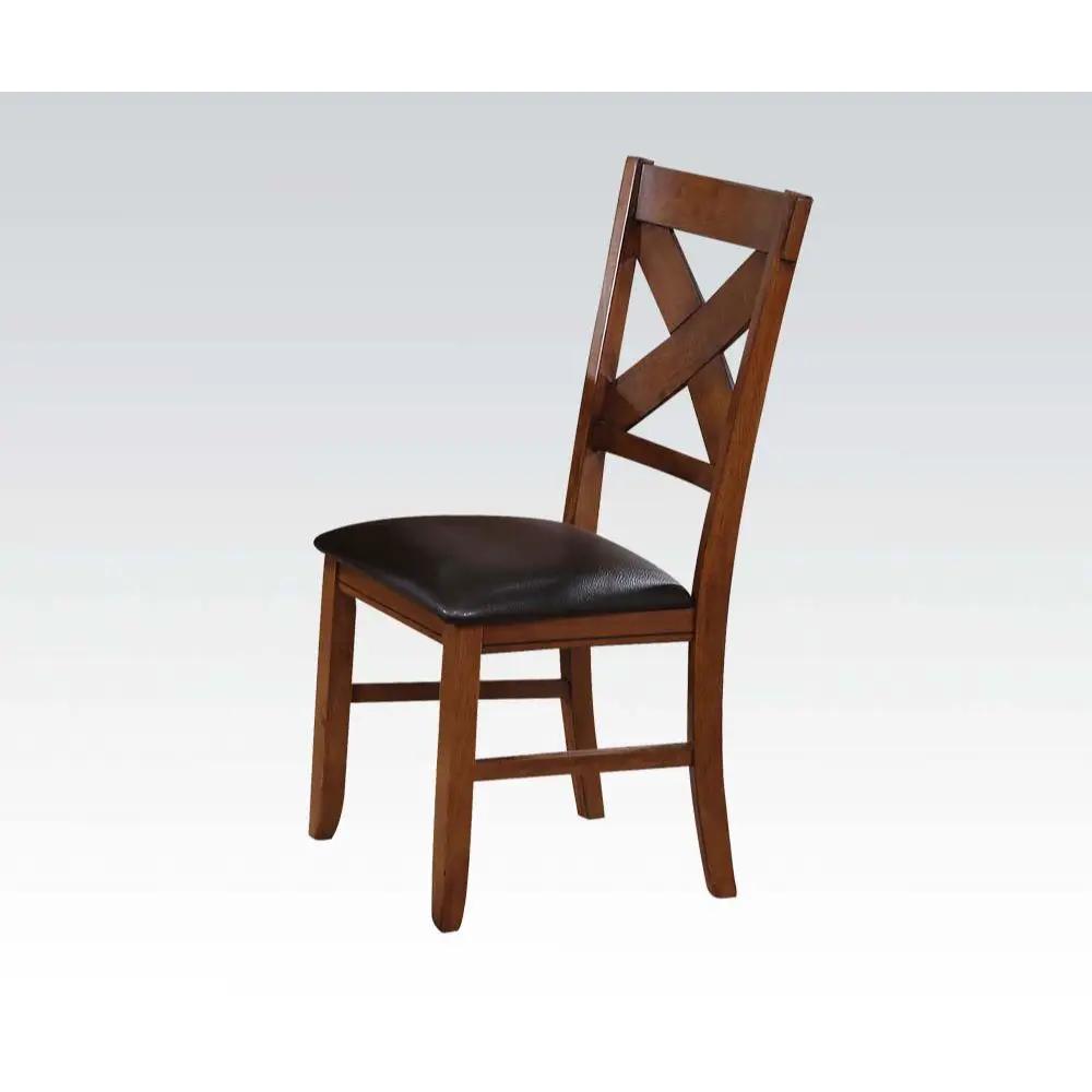 Apollo - Side Chair (Set of 2) - Espresso Synthetic Leather & Walnut by Unique Piece Furniture