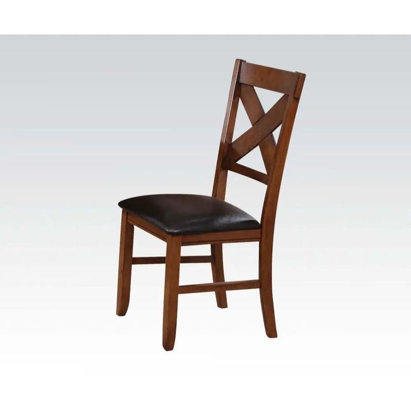 Apollo - Side Chair (Set of 2) - Espresso Synthetic Leather & Walnut by Unique Piece Furniture