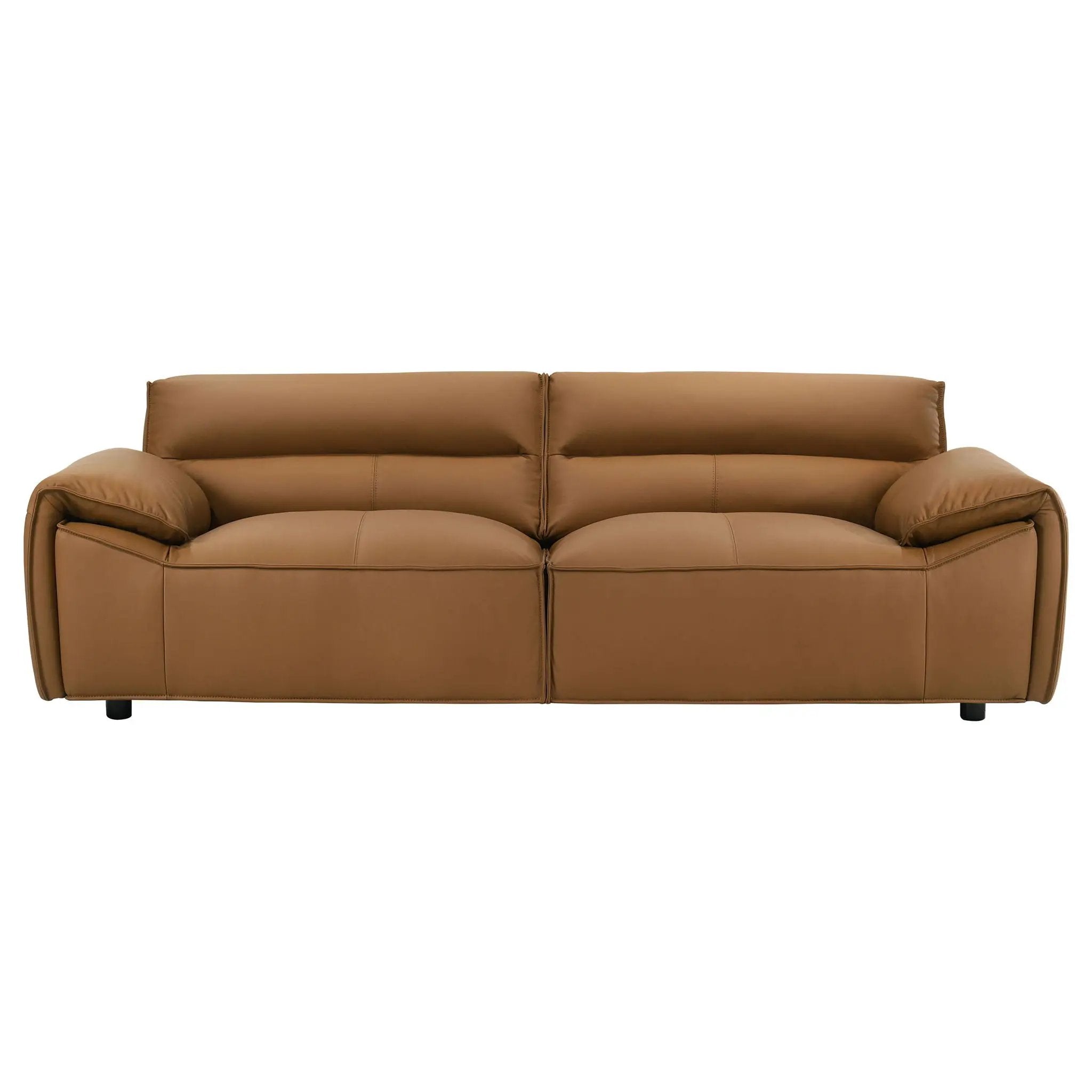 Buxton Top Grain Leather Upholstered Sofa Orange by Unique Piece Furniture