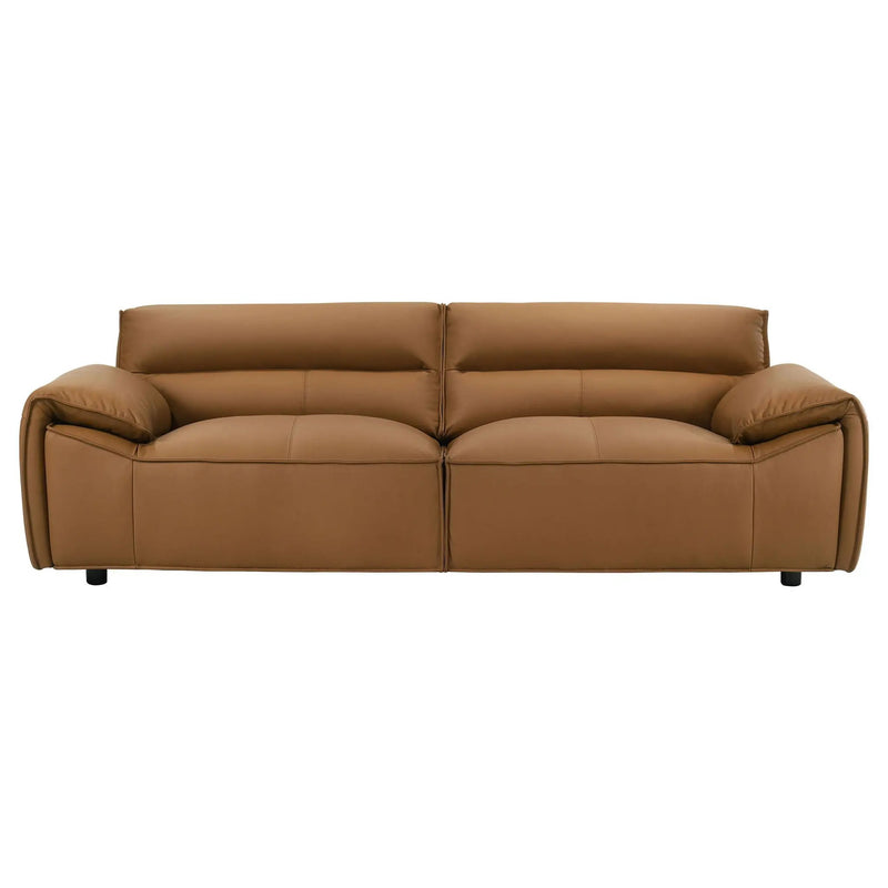 Buxton Top Grain Leather Upholstered Sofa Orange by Unique Piece Furniture
