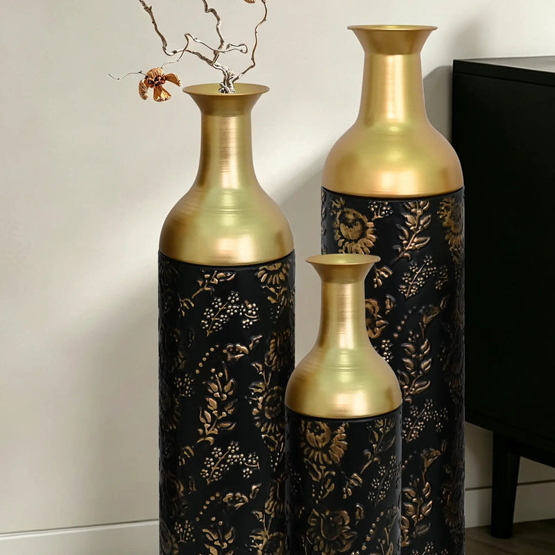 Decorative Metal Vases Set of 3 by HouseOfZazla