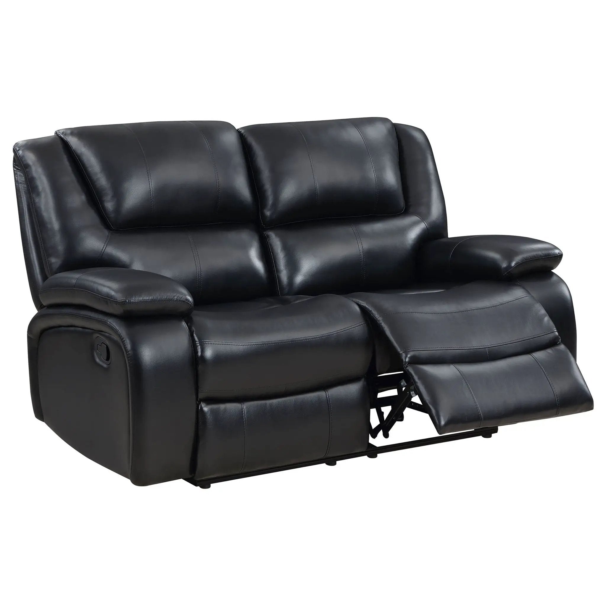 Camila Upholstered Motion Reclining Loveseat Black by Unique Piece Furniture