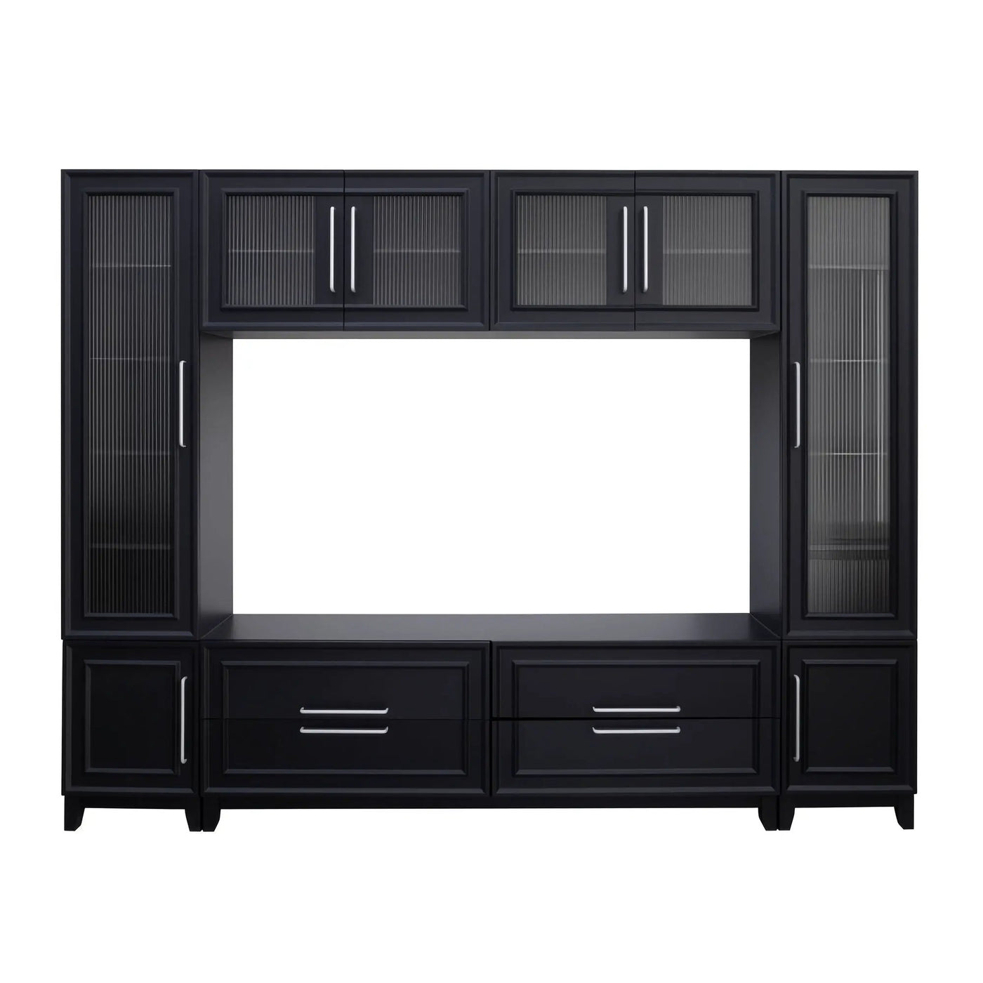 Wall Unit Modern Entertainment Center With Glass Doors by HouseOfZazla