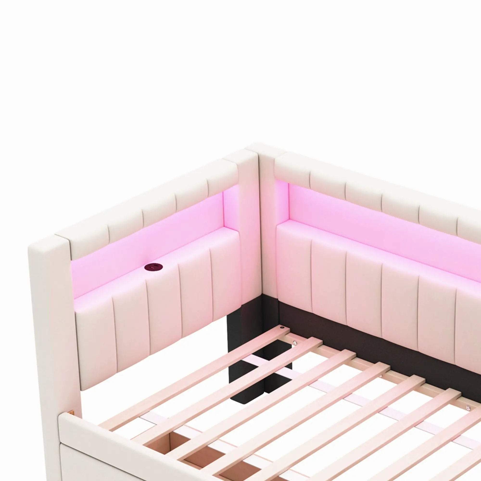Upholstered Platform Bed With USB Ports And LED Belt by HouseOfZazla