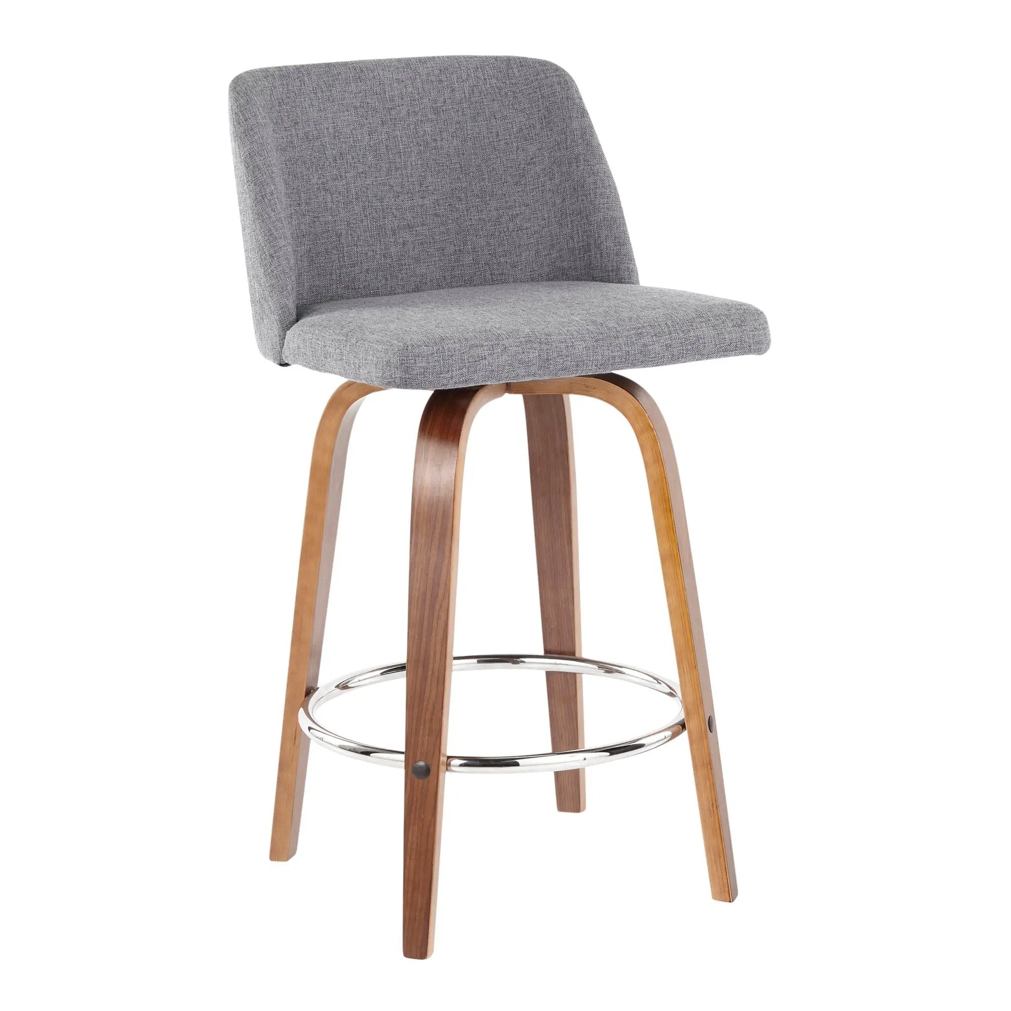 Toriano - Mid-Century Modern Fixed Height Counter Stool With Round Footrest (Set of 2) by Unique Piece Furniture