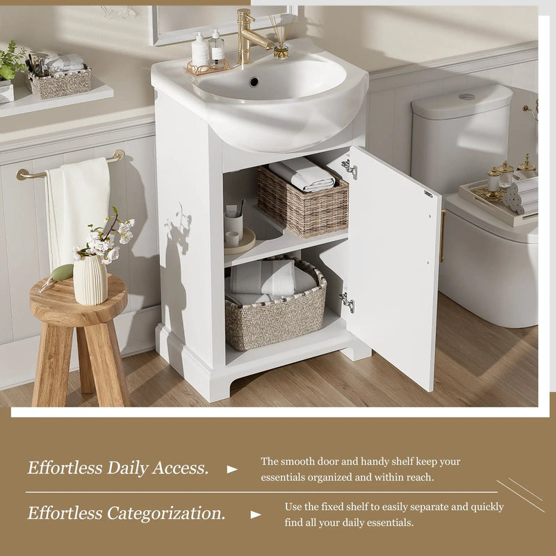 20-Inch Bathroom Vanity with Ceramic Sink by HouseOfZazla