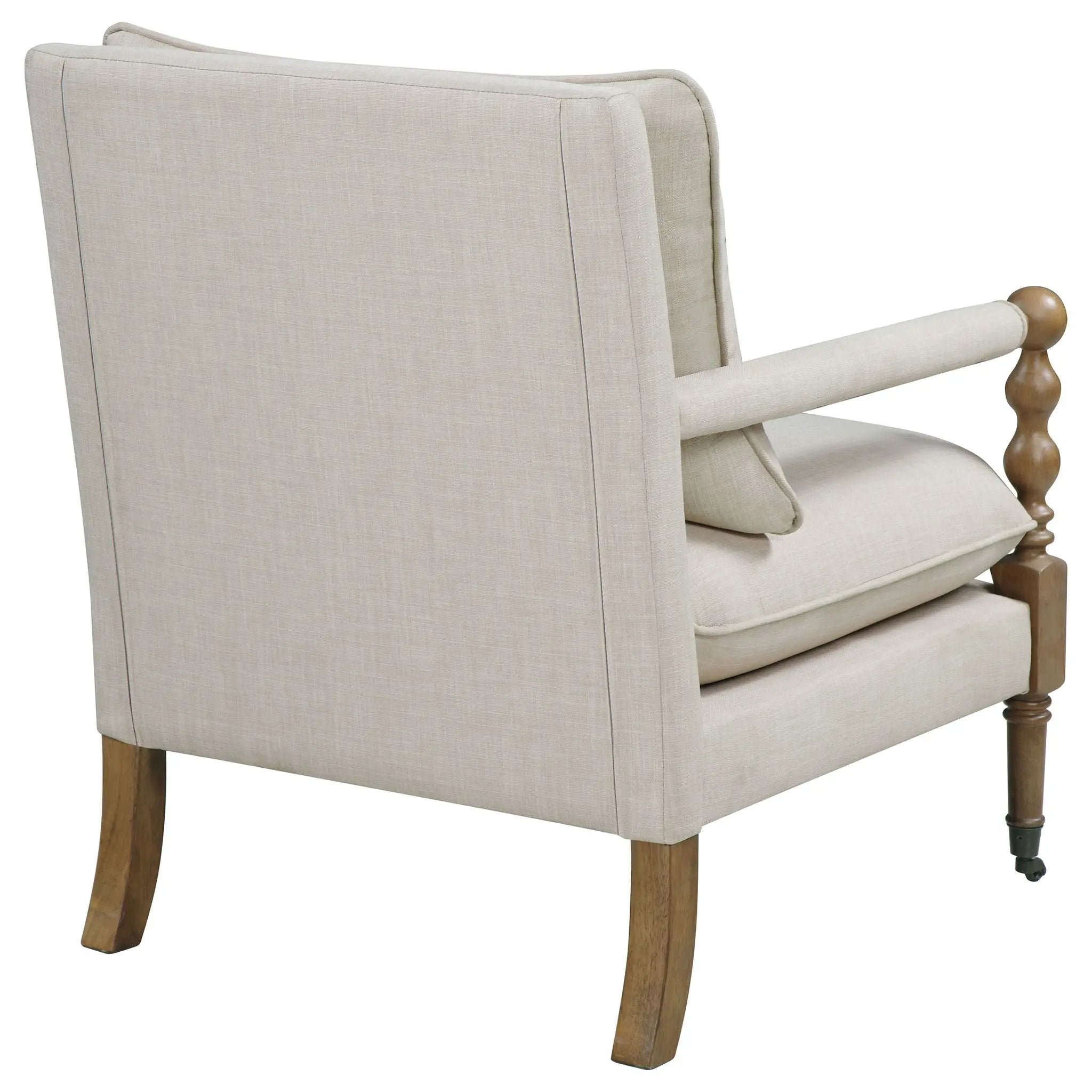 Dempsy Upholstered Accent Chair with Casters Beige by Unique Piece Furniture