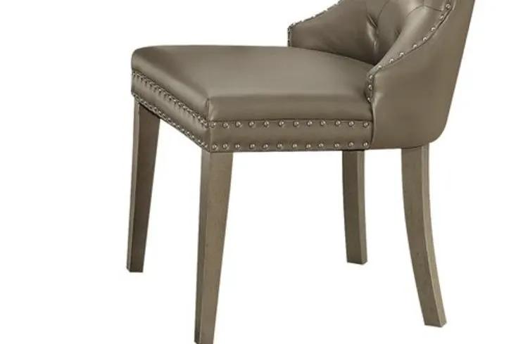 Kacela - Synthetic Leather Side Chair (Set of 2) - Champagne by Unique Piece Furniture