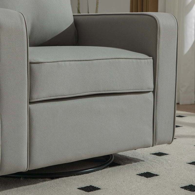 33.6''W Upholstered 360° Swivel Armchair with Hidden Storage by HouseOfZazla