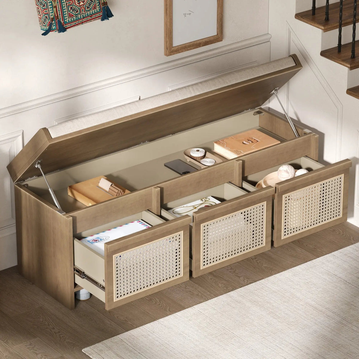 TREXM 48" Entryway Shoe Bench by HouseOfZazla