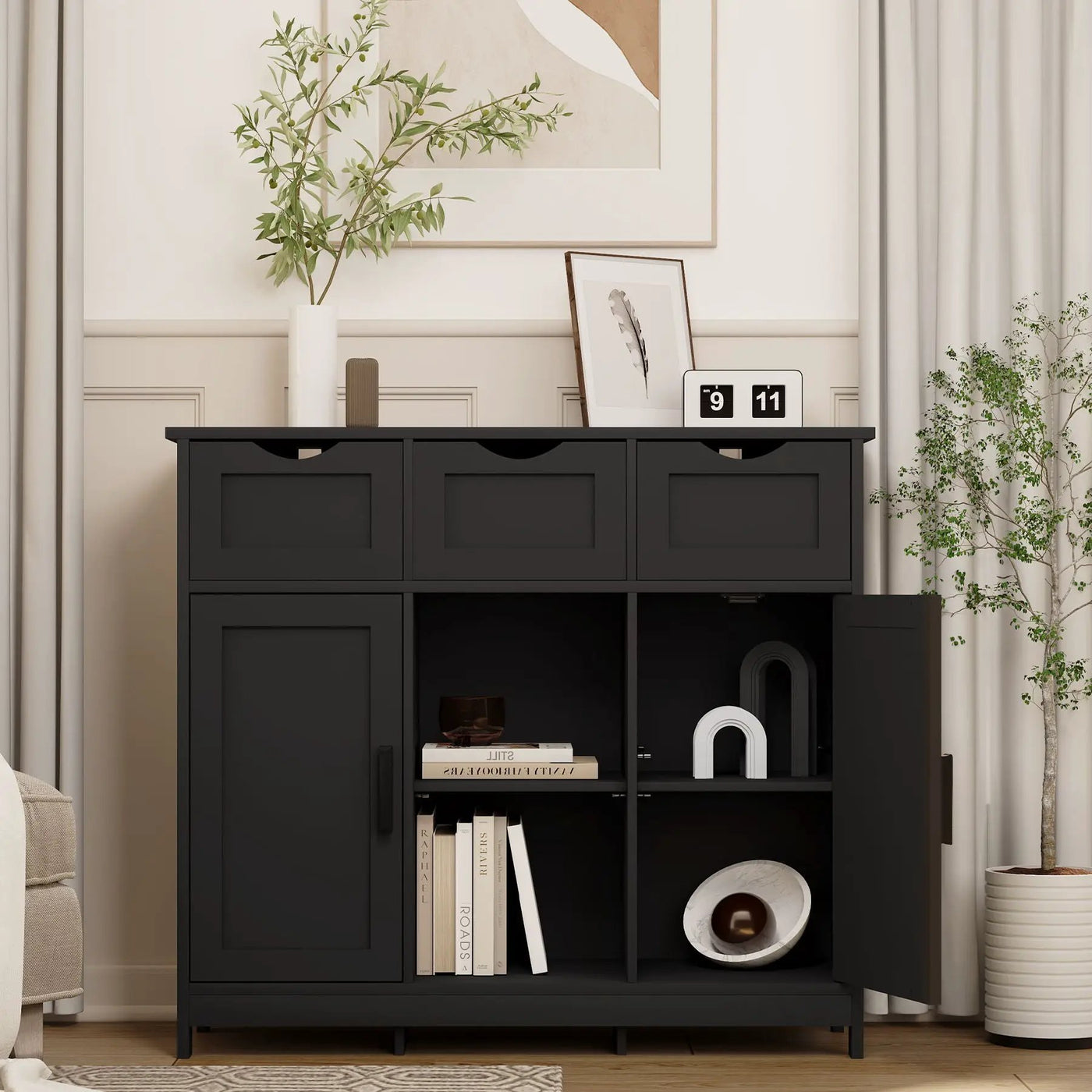 Storage Cabinets, Wooden Floor Cabinet, With Drawers And Shelves Storage Cabinets, Accent Cabinet For Living Room, Bedroom, Bathroom Furniture Home Decor by Unique Piece Furniture