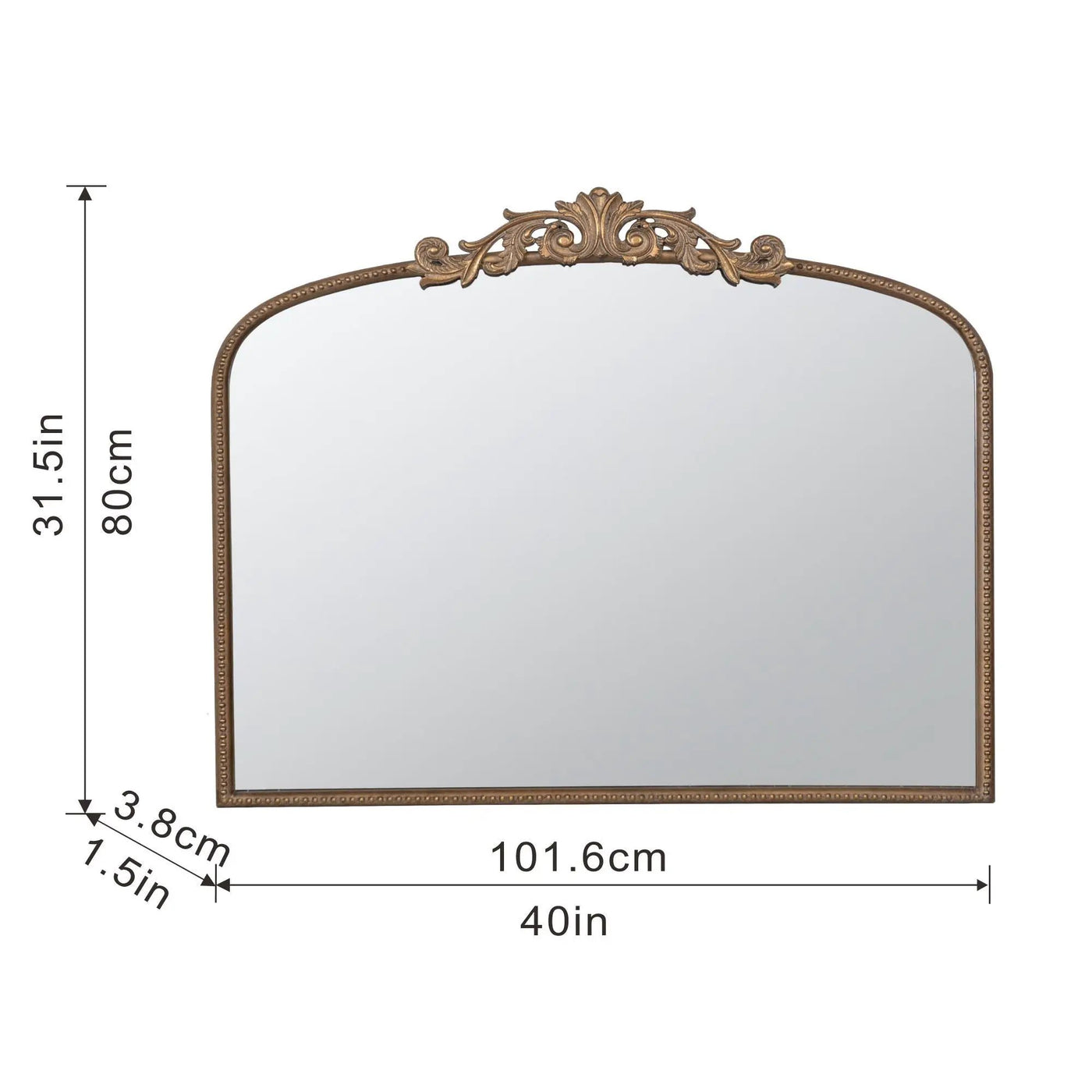 Arch Mirror, Baroque Inspired Wall Decor For Bathroom, Bedroom, Living Room by Unique Piece Furniture