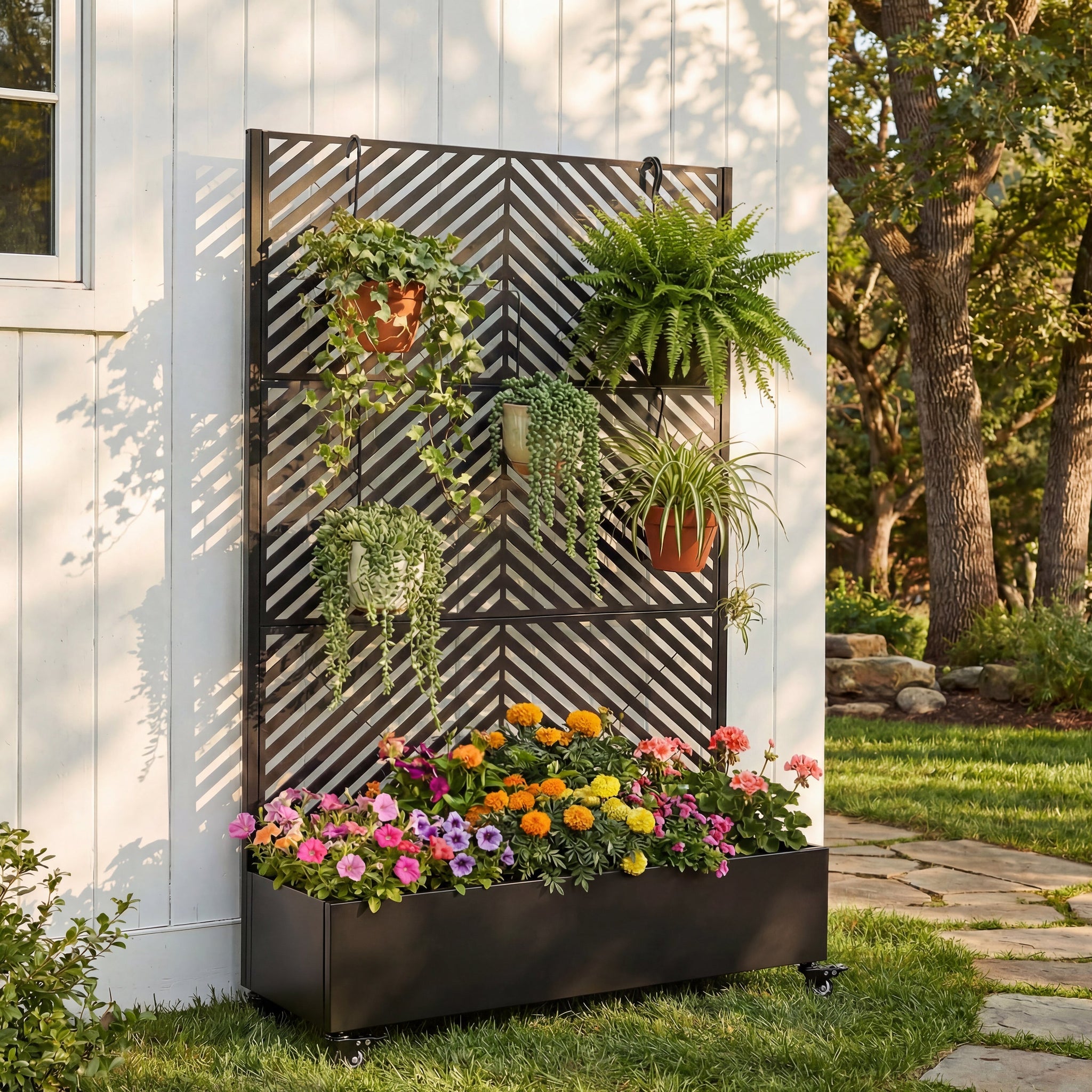 Metal Raised Garden Bed with Wheels and Trellis by HouseOfZazla