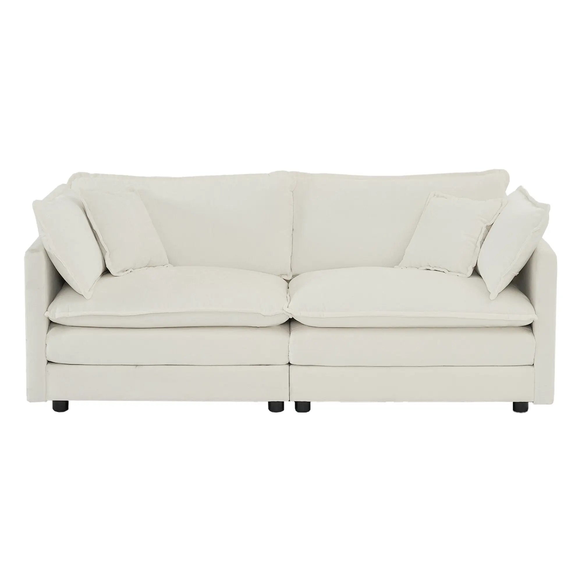 Sofa Set of 2 Chenille Couch, 2+3 Seater Sofa Set Deep Seat Sofa by HouseOfZazla