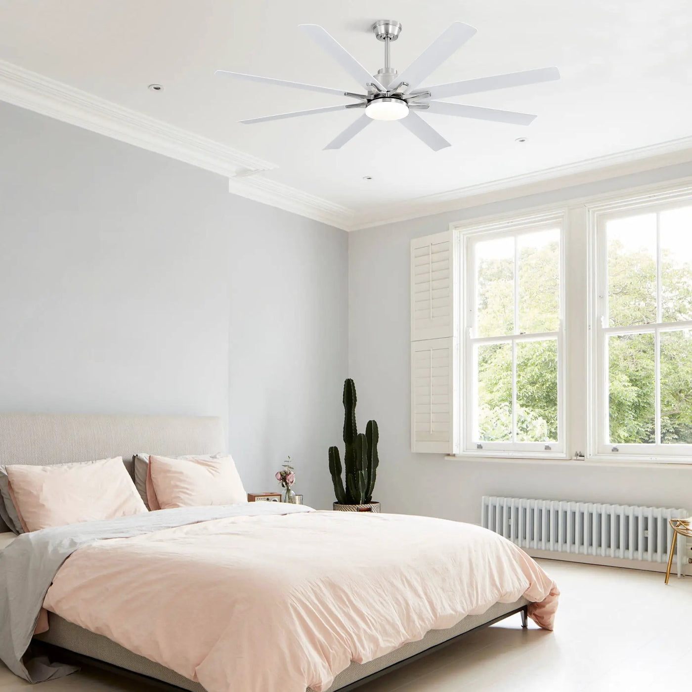 Ceiling Fan With Dimmable LED Light, 8 Blades, Reversible DC Motor, Remote Control by Unique Piece Furniture