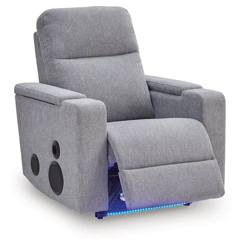 Pineland - Glider Power Recliner With Audio System - Pewter by Unique Piece Furniture